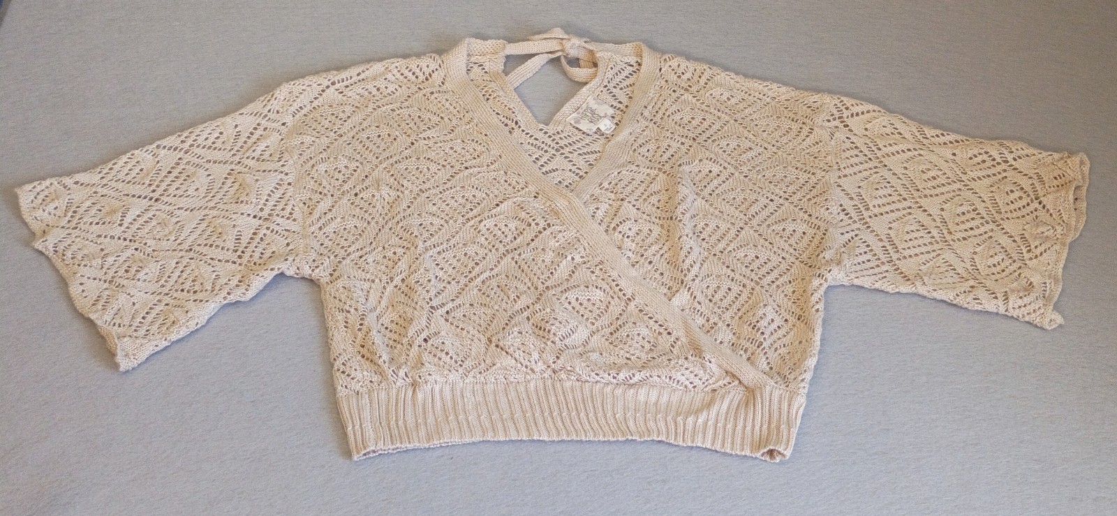 Hippie Rose Crochet Crop Top Cream Colored Light Weight Sx Large