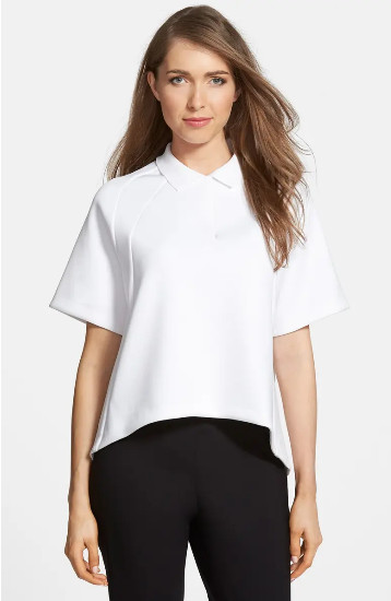* NWT Pink Tartan ‘Air Knit’ Boxy Polo, Size X-Large – White