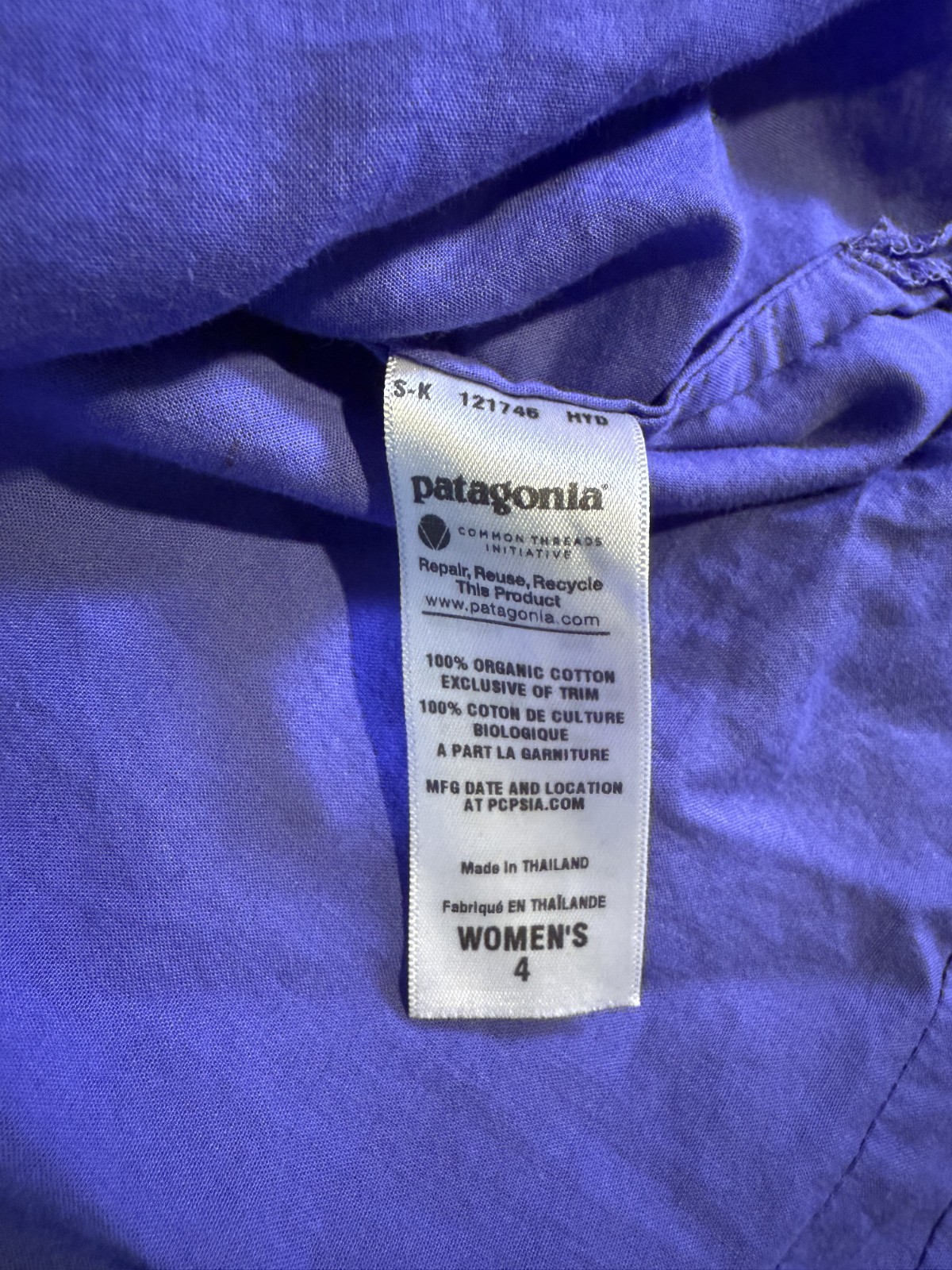 Patagonia Tunic Top Women’s Size 4 Purple Guadalupe Stylish Preppy Boho C758