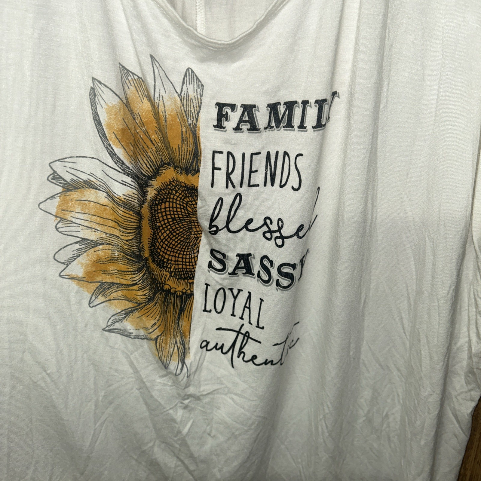 New Women’s 4XL Maurices White Family Friends Blessed Sassy Sunflower T Shirt
