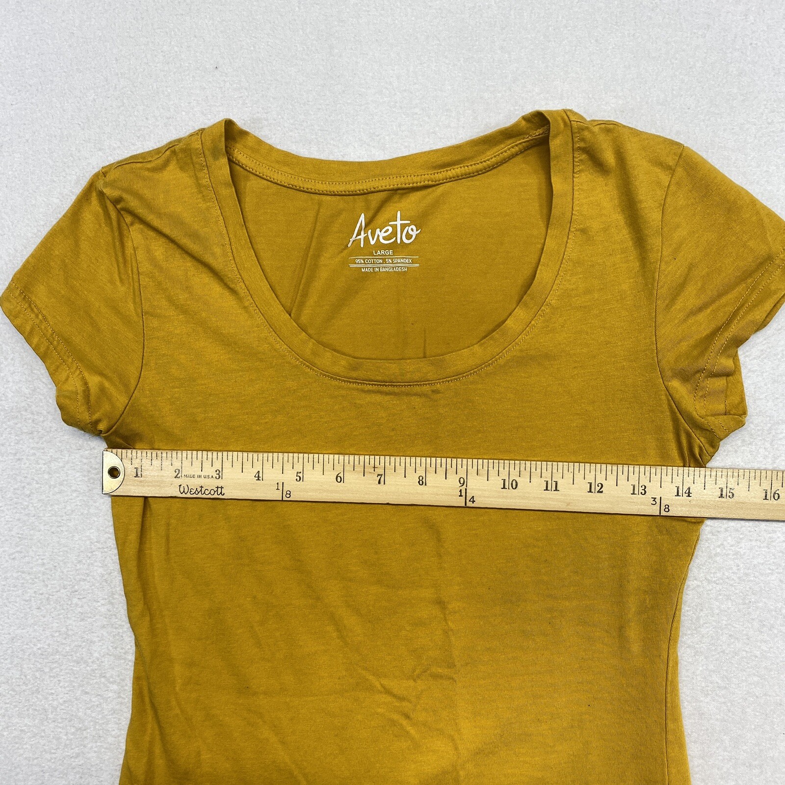 Aveto T Shirt Womens Large Yellow Short Sleeve
