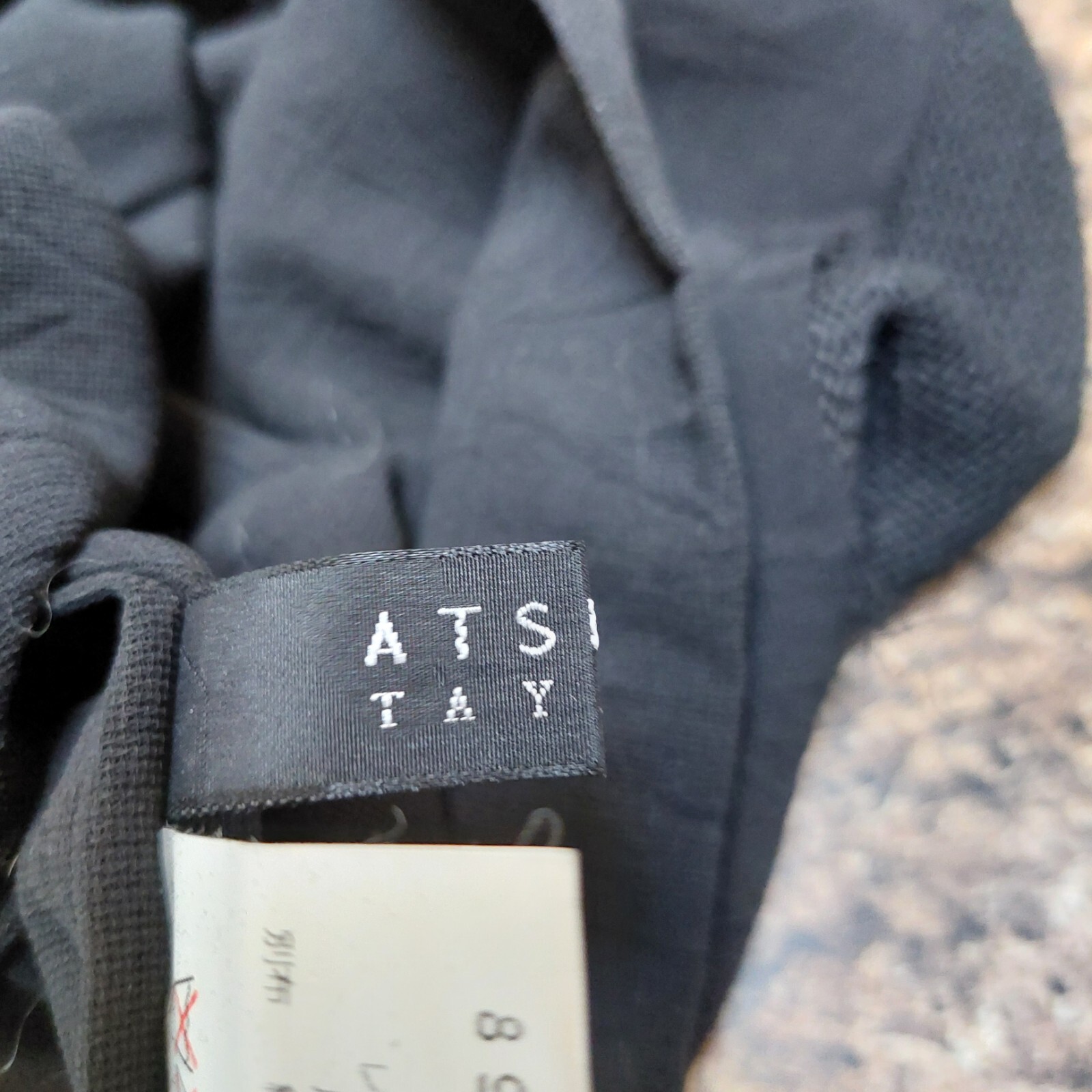 A/T ATSURO TAYAMA Women’s Black Knit Short Sleeved Top Crepe Lining & Edging Sz4