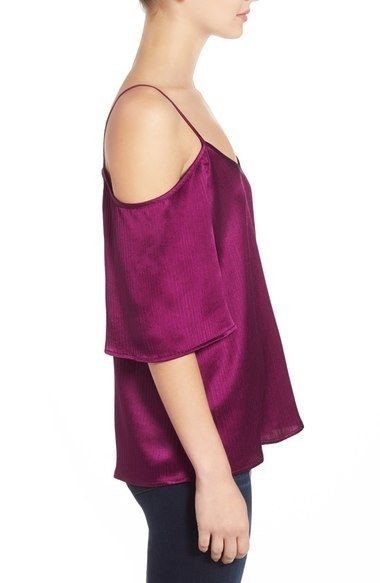 * NWT Ella Moss Silk Blend Cold Shoulder Top Wine S