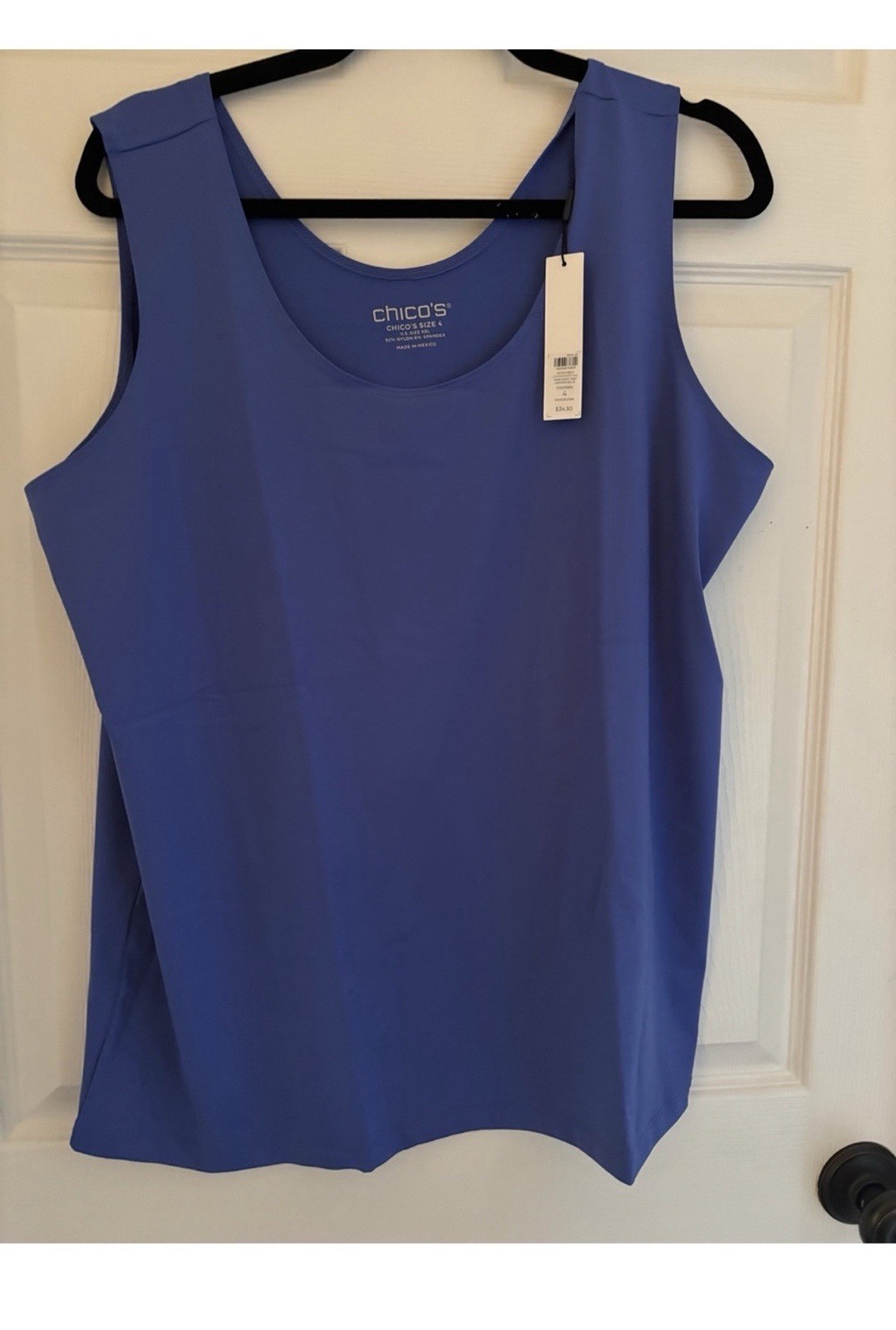 Chico’s Amparo Blue Microfiber Tank Size 4 (20/22-XXL)