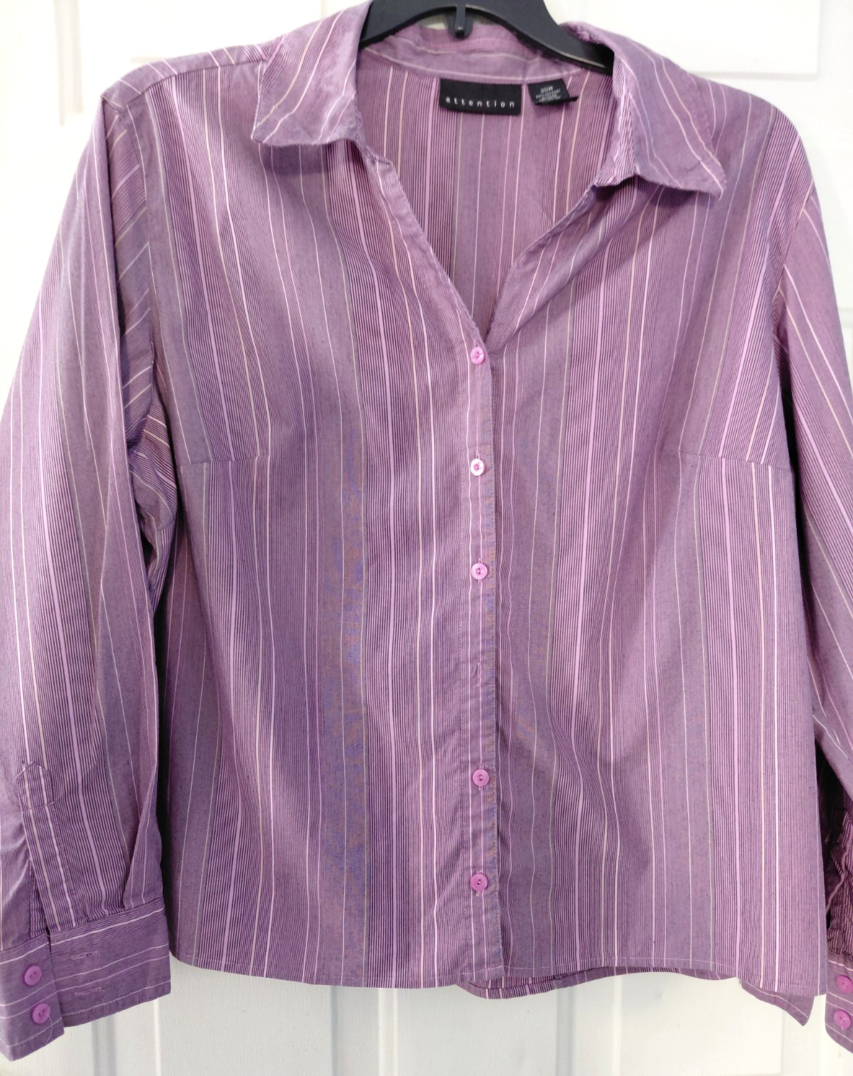 Attention Career-Casual Purple Long sleeve Blouse