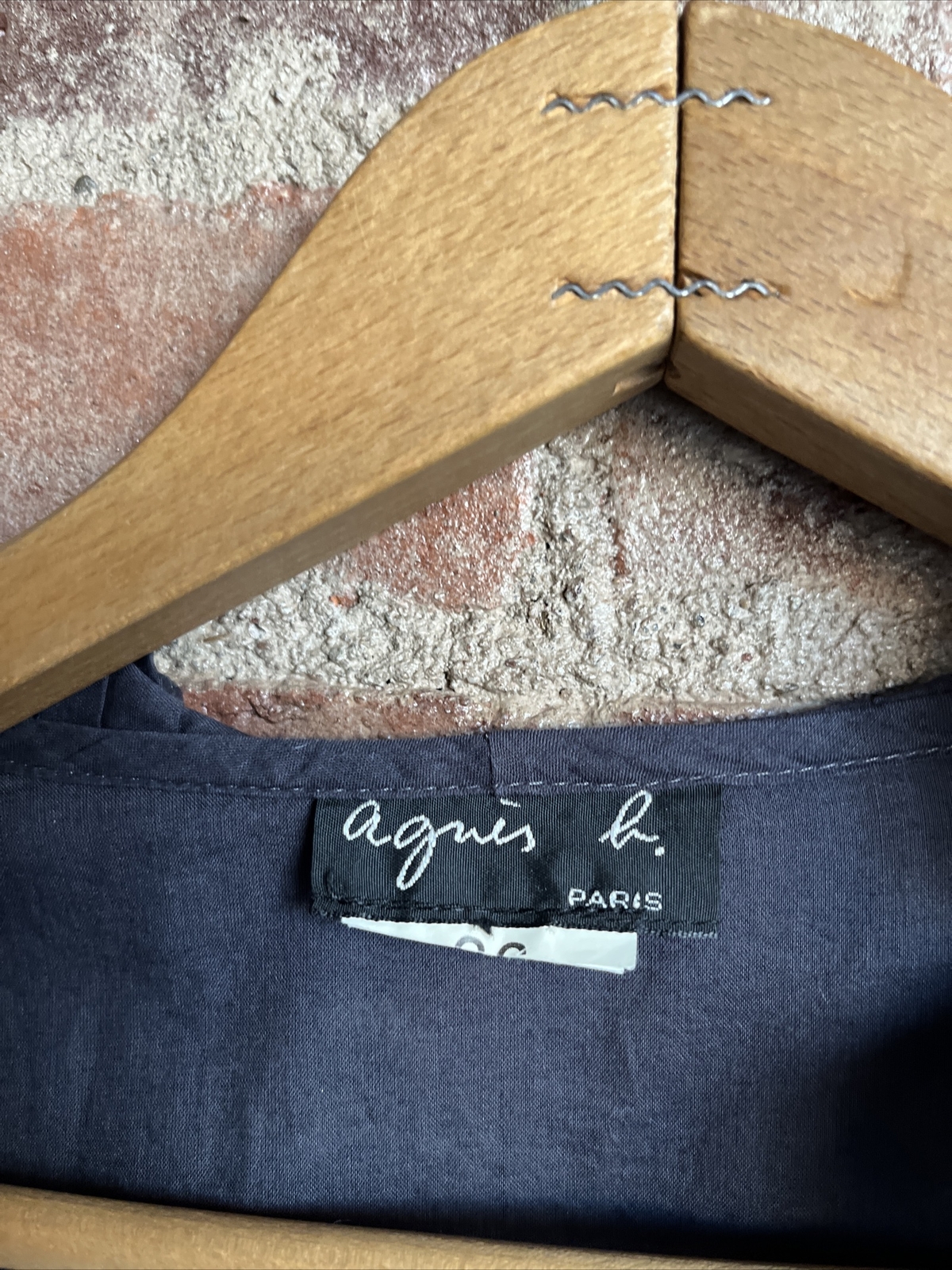 Vintage Agnes b. Women’s Blouse, Cotton, Indigo Blue Sz 36 Ruffles