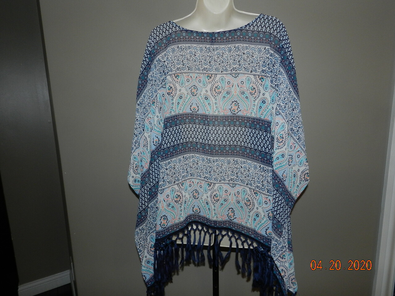 massini Kaftan Blouse Top! XL Blue