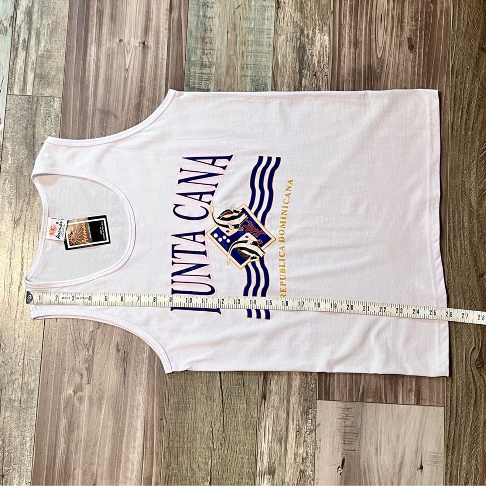 Vintage NWT Punta Cana Dominican Republic Graphic Tank Top Size Small Deadstock