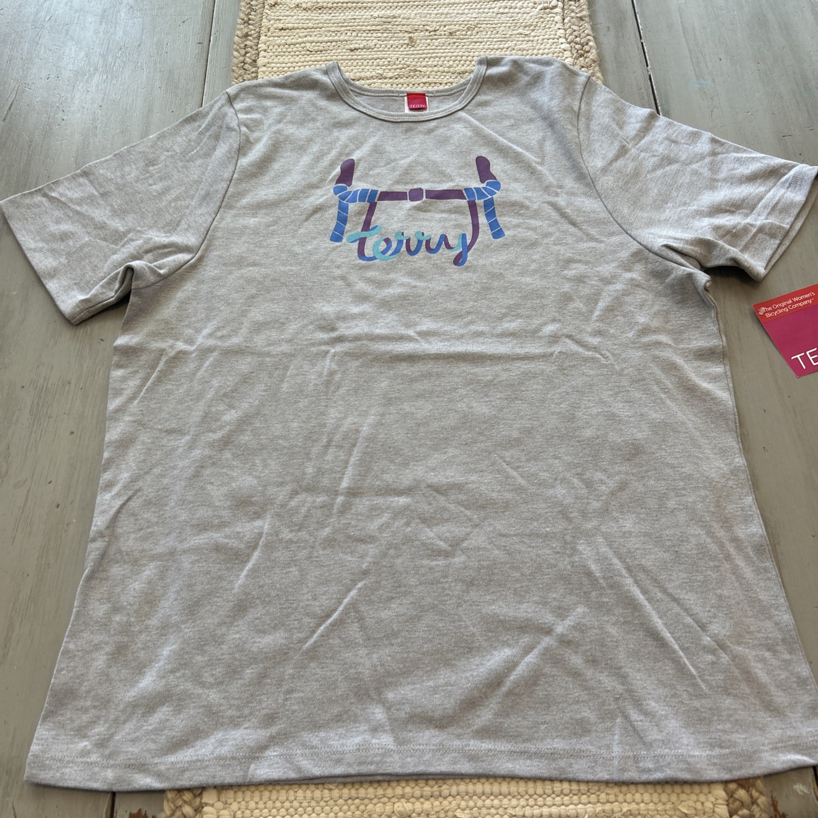 NWT Terry Precision Gray Purple Blue Handlebars Plus Tees T Shirt Womens Sz 1X