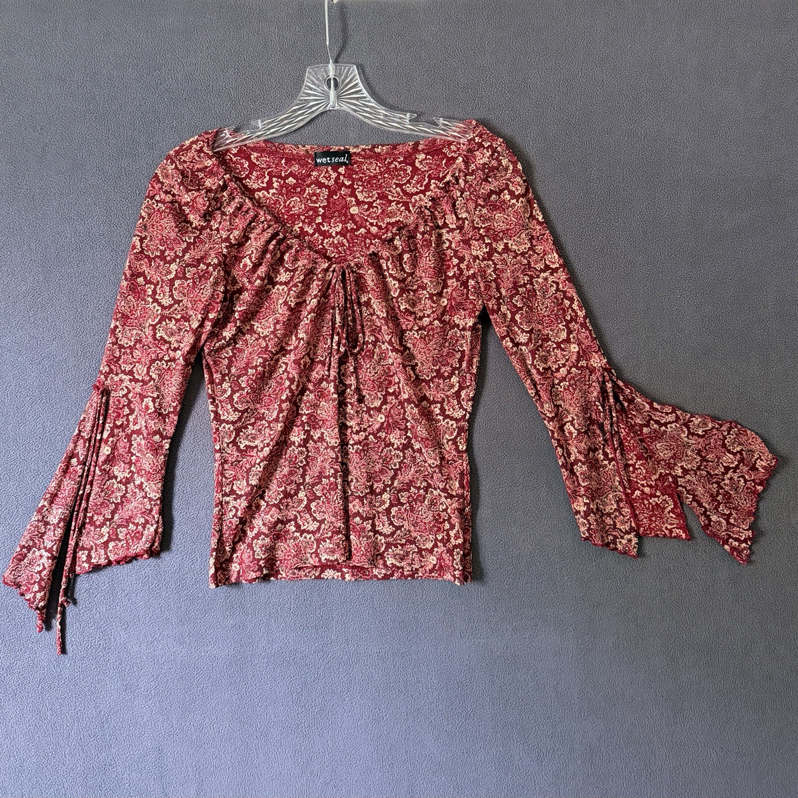 Vtg Y2K Wet Seal Top S Milkmaid Ren Faire Peasant Boho Whimsigoth Coquette 90s