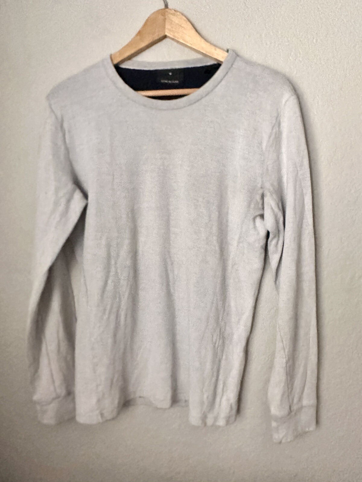 Junk de LUXE Unisex Light Heather Grey Long Sleeve Tee Sz Small BNWOT