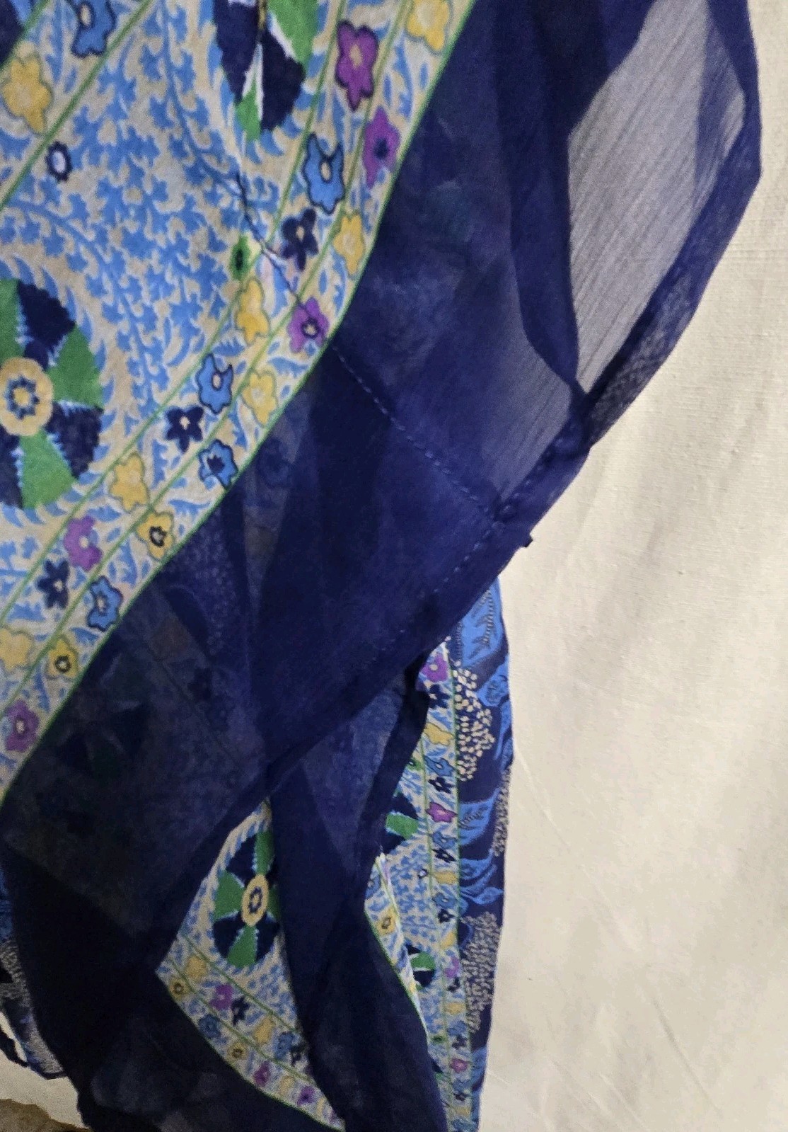 Womens Long Kimono Sheer Floral Print Boho Cover Lightweight One Size