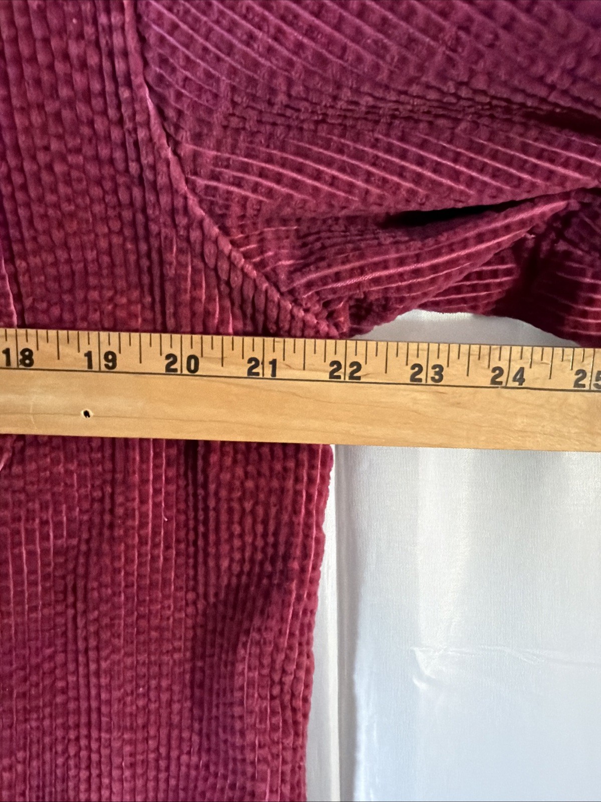 LL BEAN Flannel-Lined Burgundy Corduroy Chore Shirt Jacket PETITE MEDIUM 279408