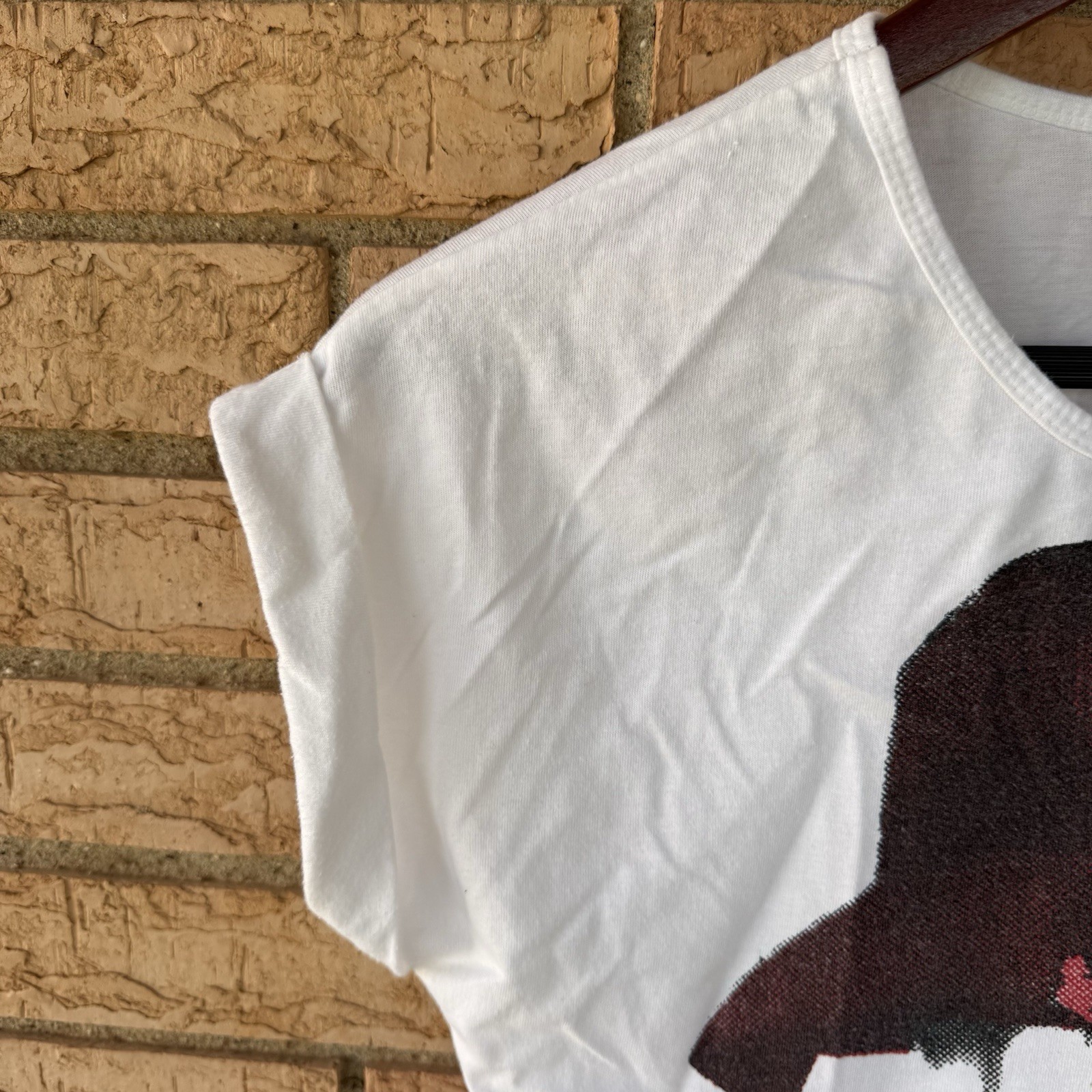Girl in Red Buck Hat dolman top t-shirt rolled sleeve size XS Small pointillism