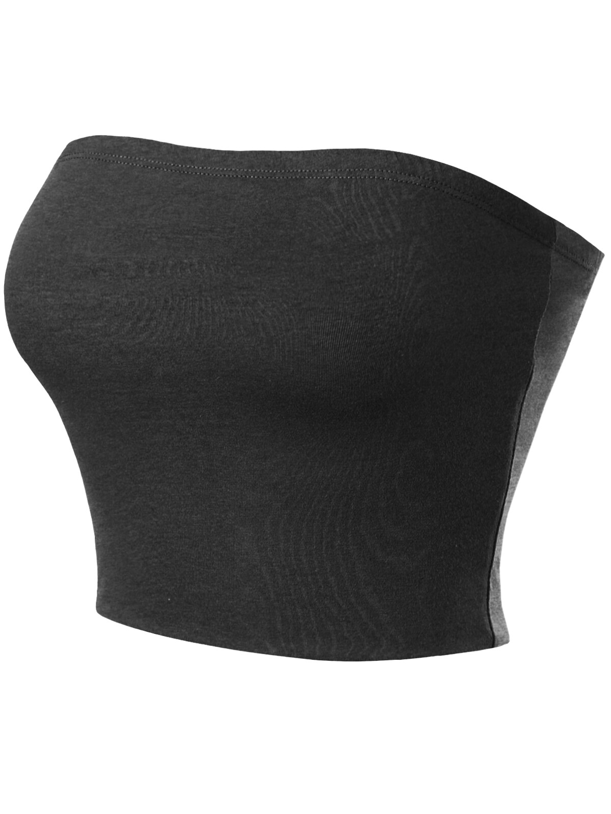 MixMatchy Casual Solid Double Layered Strapless Basic Tube Top