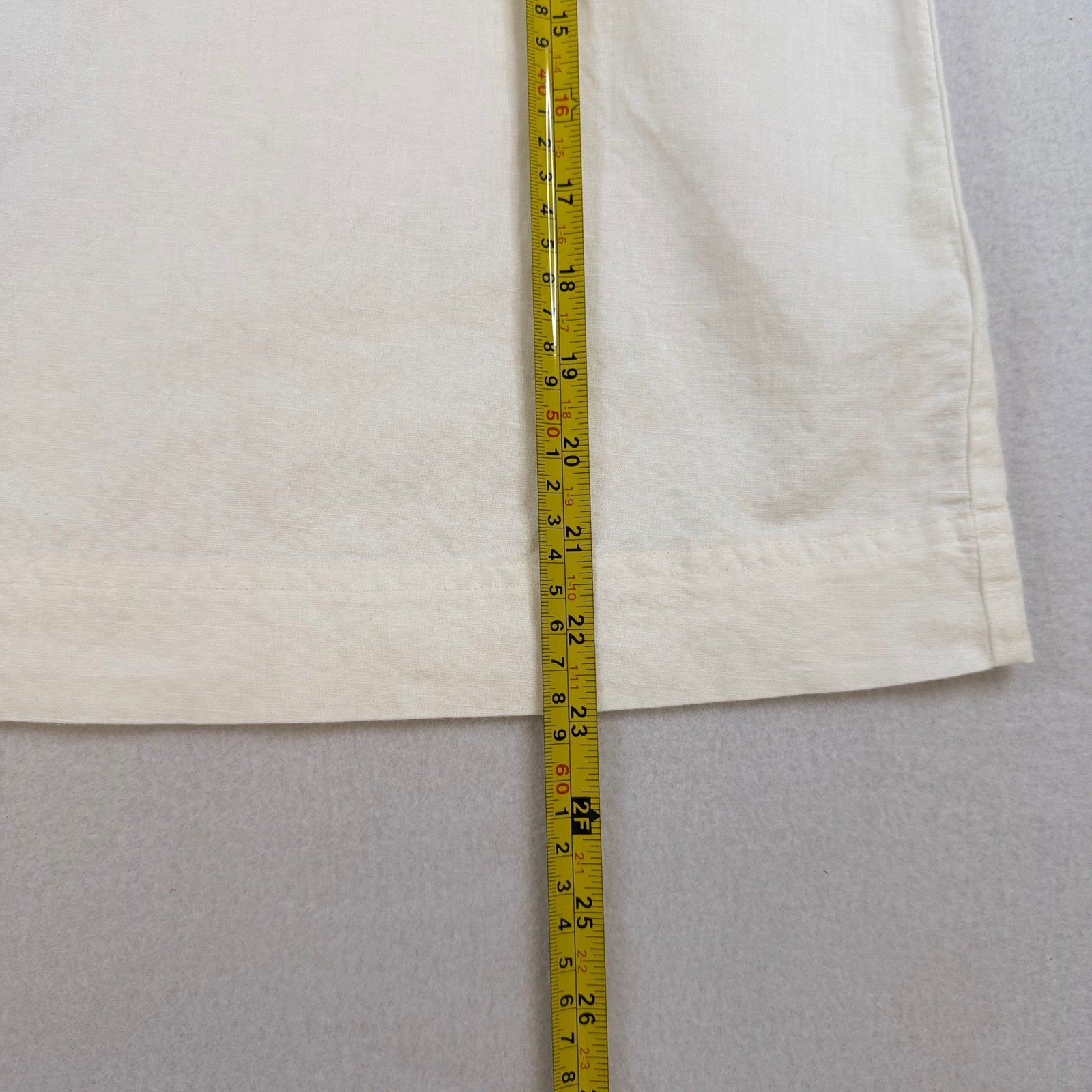 Liz Claiborne Womens Cream Linen Blend Sleeveless Shell Top Keyhole Back L