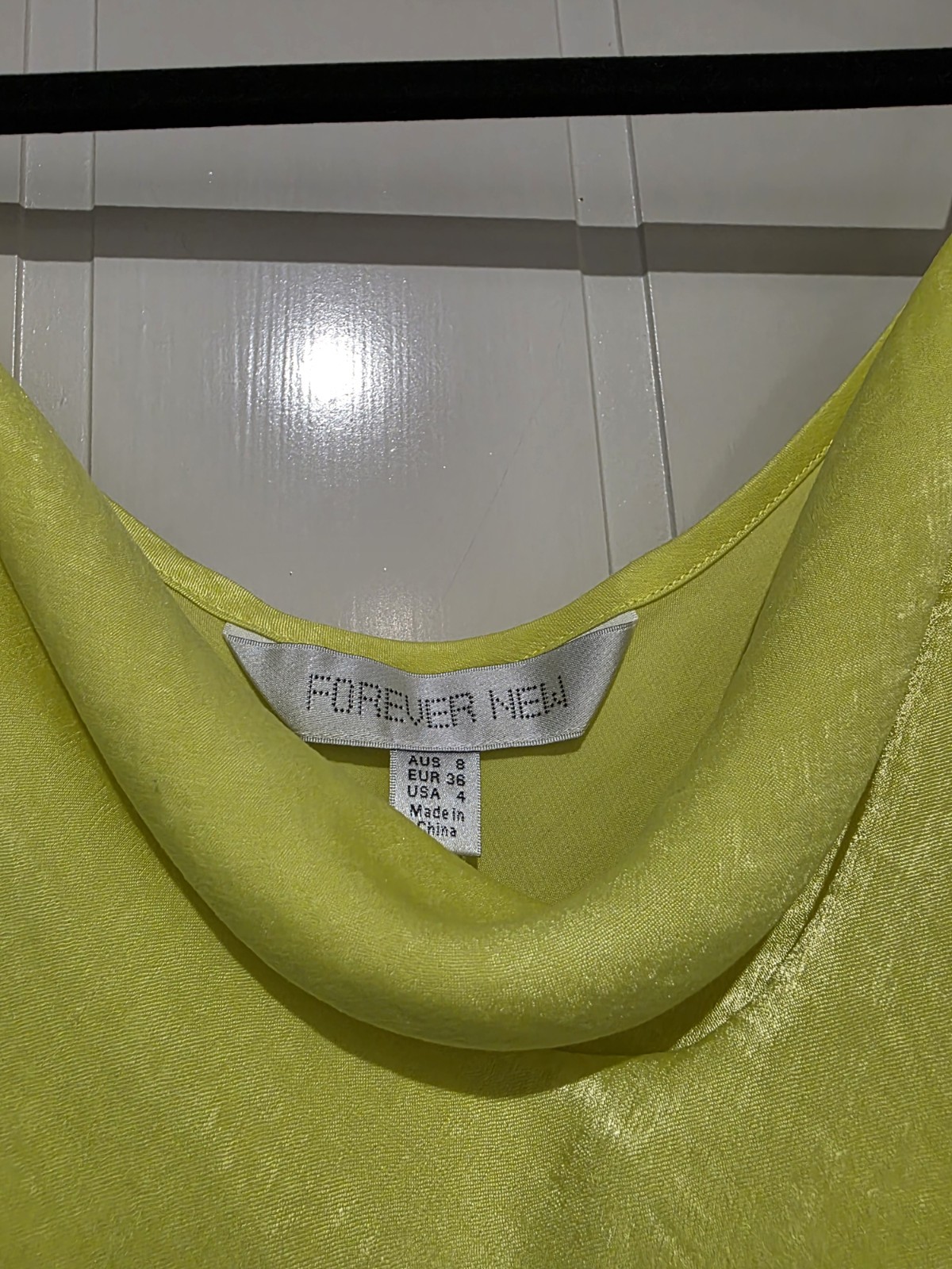 Forever New Yellow Solid Cowl Neck Spaghetti Strap Woven Camisole Top Size 8