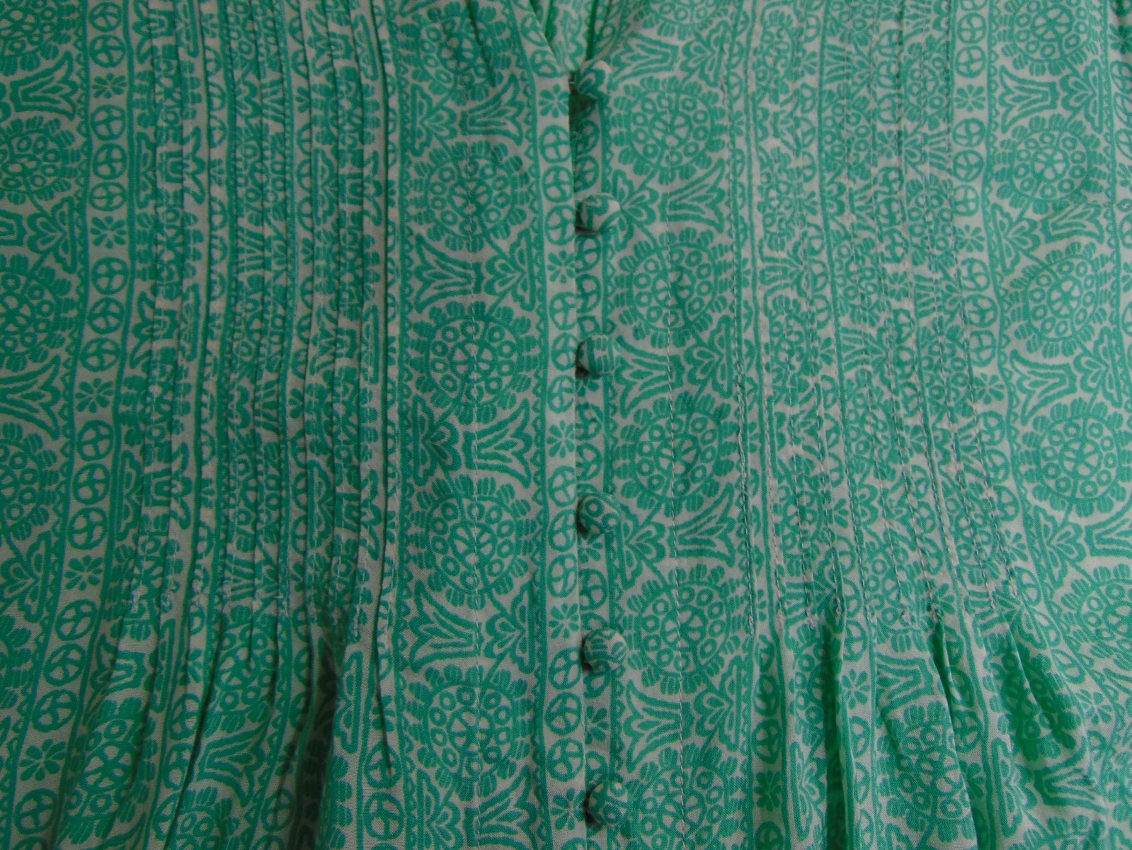 Maeve by Anthropologie Petunia Pintuck Sleeveless Top Blouse M Green Floral