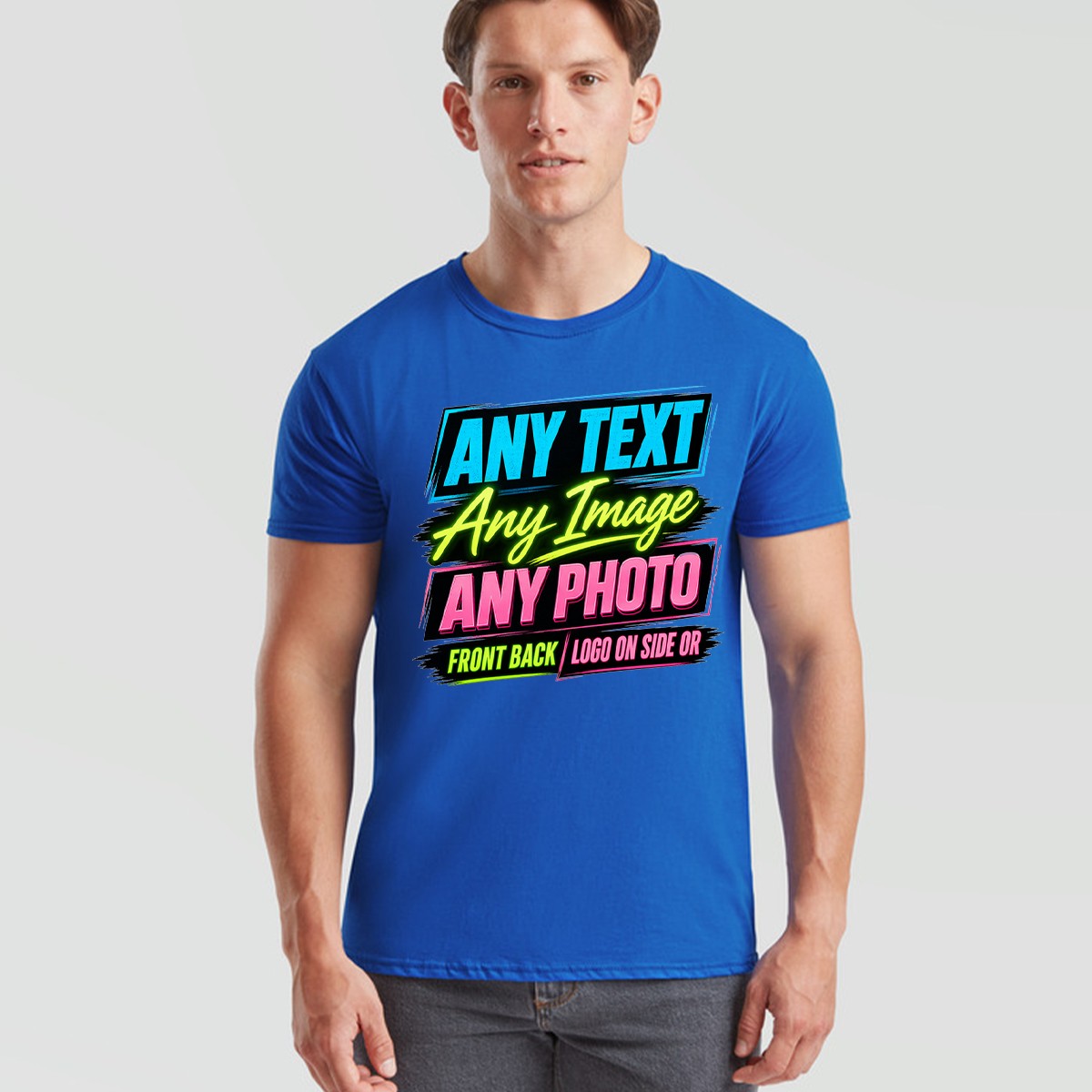 Personalised Unisex T Shirt UK Custom Print With Any Text Photo Design Your Own