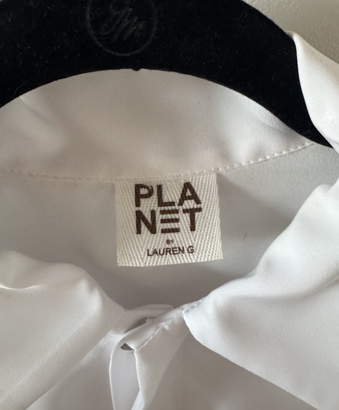 Planet by Lauren G Oversized White Hidden Placket Shirt