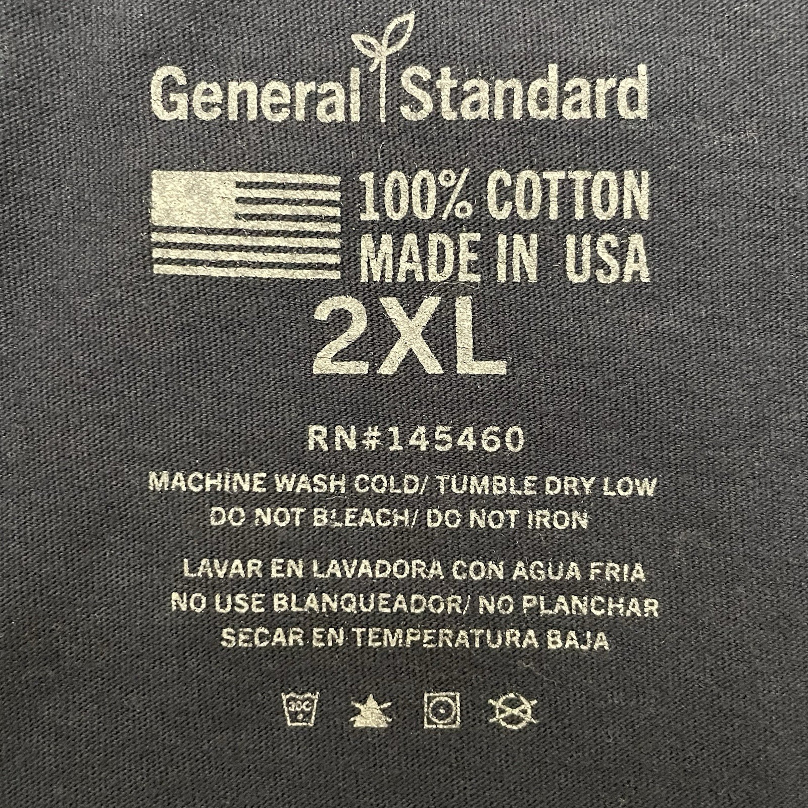 General Standard USA Flag Graphic T Shirt Women’s 2XL Navy Made USA Patriotic