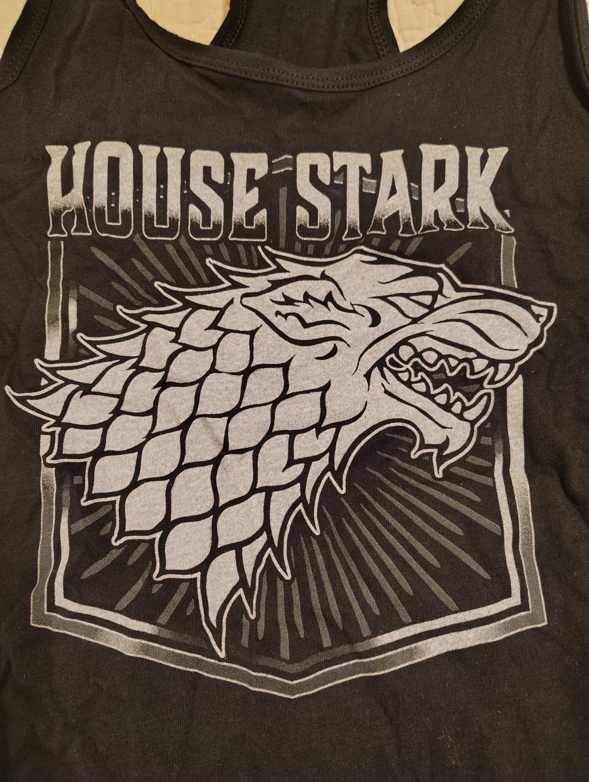 Game of Thrones House Stark Women’s Racerback Tank Top Black Small Graphic Print