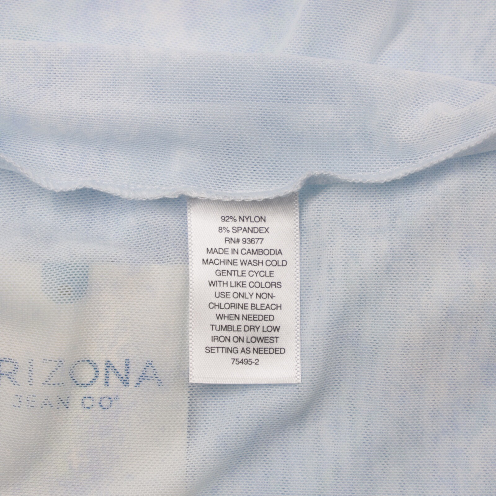 Arizona Jean Co Women’s Short Sleeve Mesh Cropped Top Light Blue Size XL