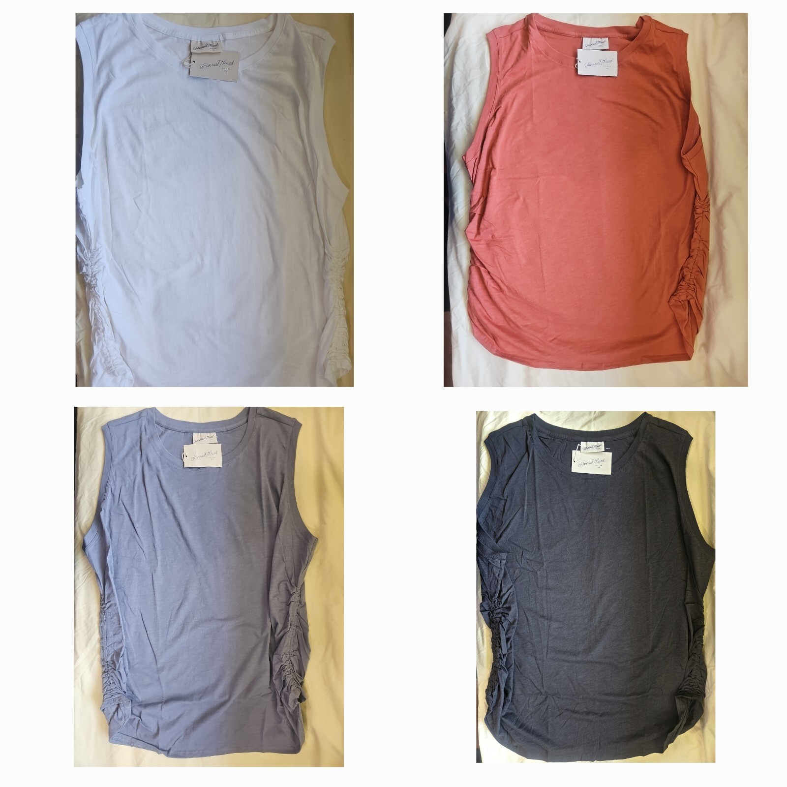 Universal Thread Sleeveless Ladies top shirt scrunch sides Multiple Choices New