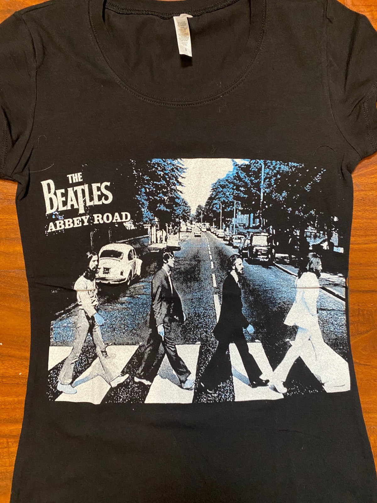 THE BEATLES Abbey Road Women’s Black Stretch Graphic T-Shirt SZ S- NWOT