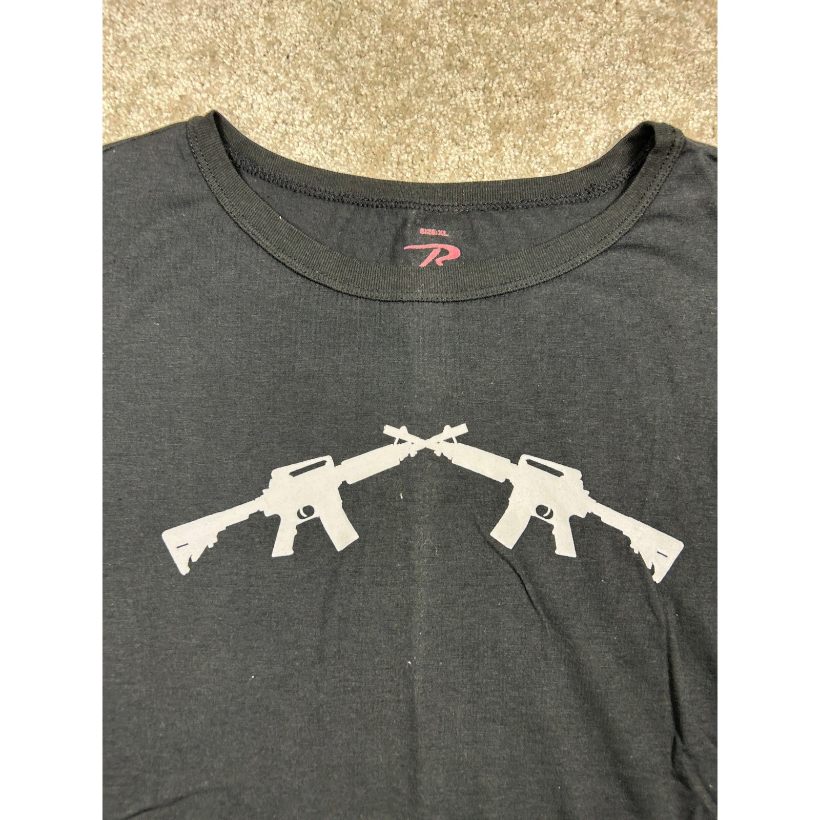 Rothco Womens Black Crossed Rifles Graphic Tee Shirt Size XL XLarge RN 37572