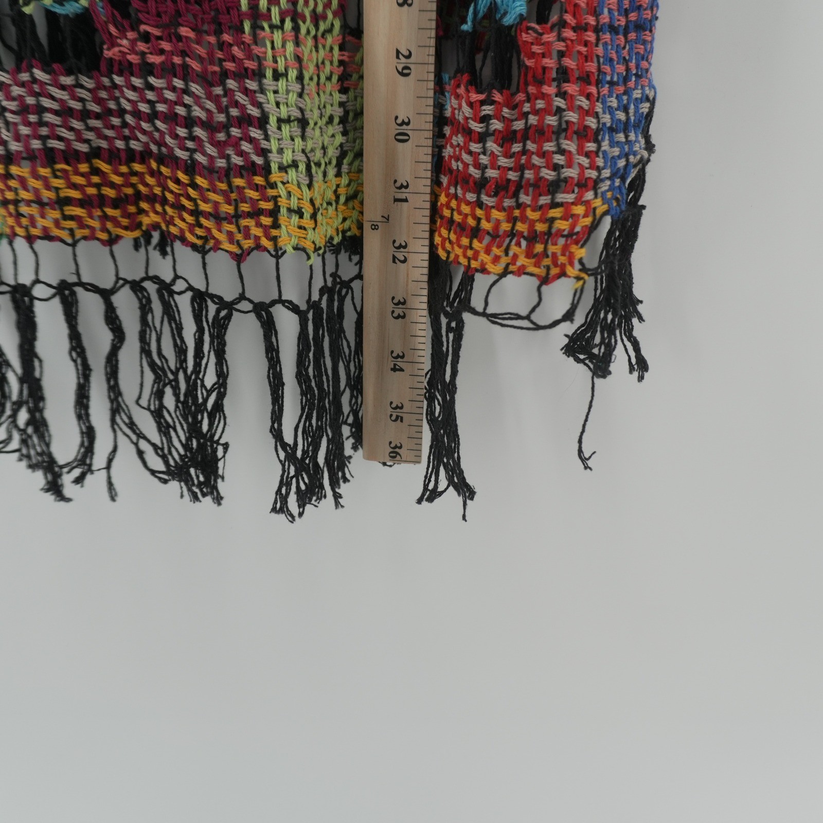 Unbranded Crochet Patchwork Tunic Women Multi Color Fringe Boho Knit Top