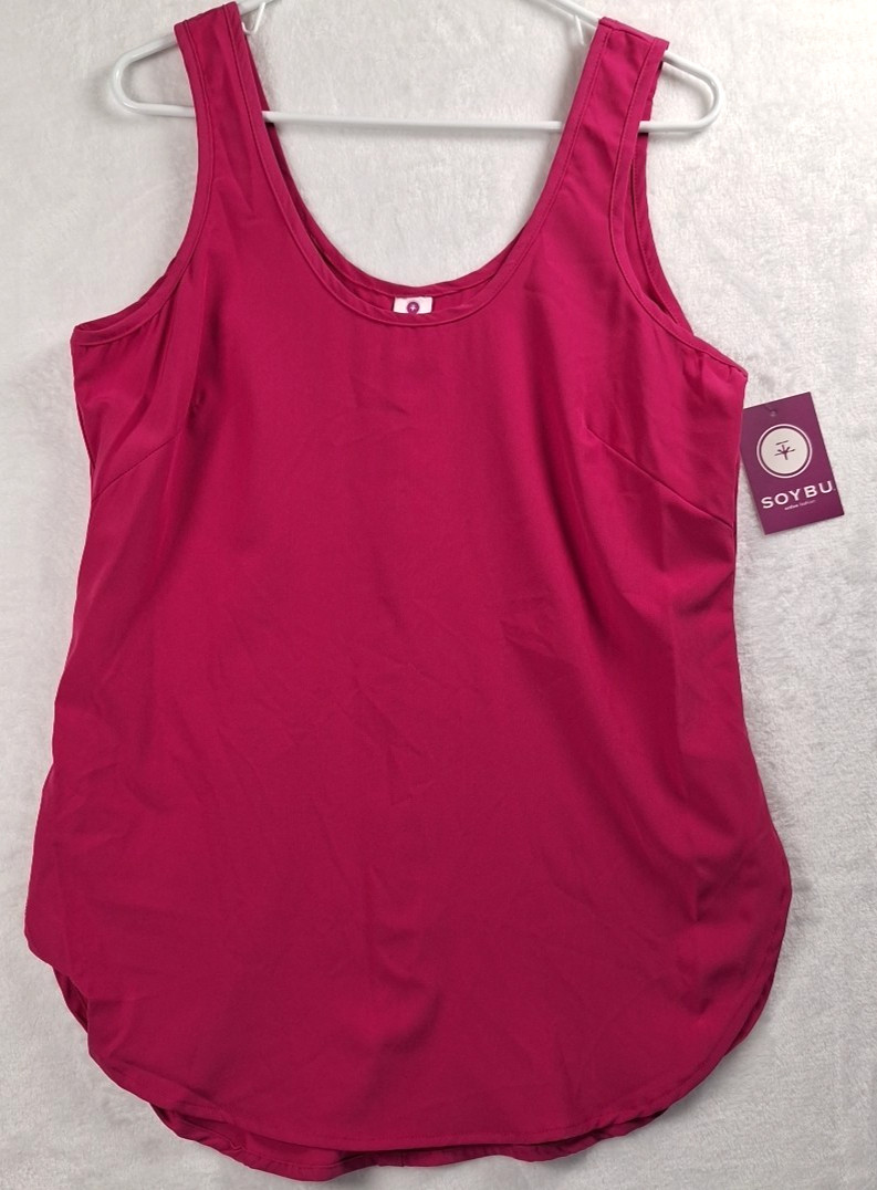 Soybu Women’s Active Fashion Tank Top Scoop Neck -fushsia- M Med NWT