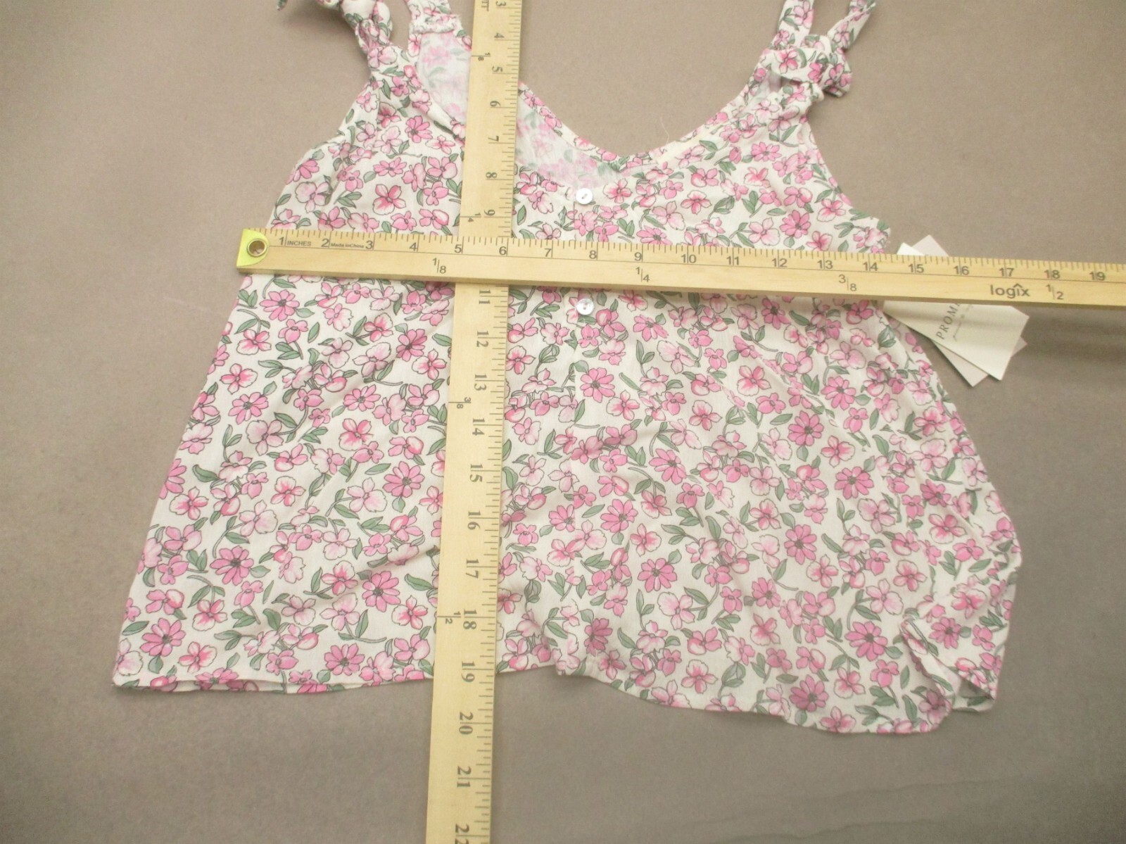 NWT Promesa Size S Womens Floral Scoop Neck Open Back Lightweight Cami Top 052
