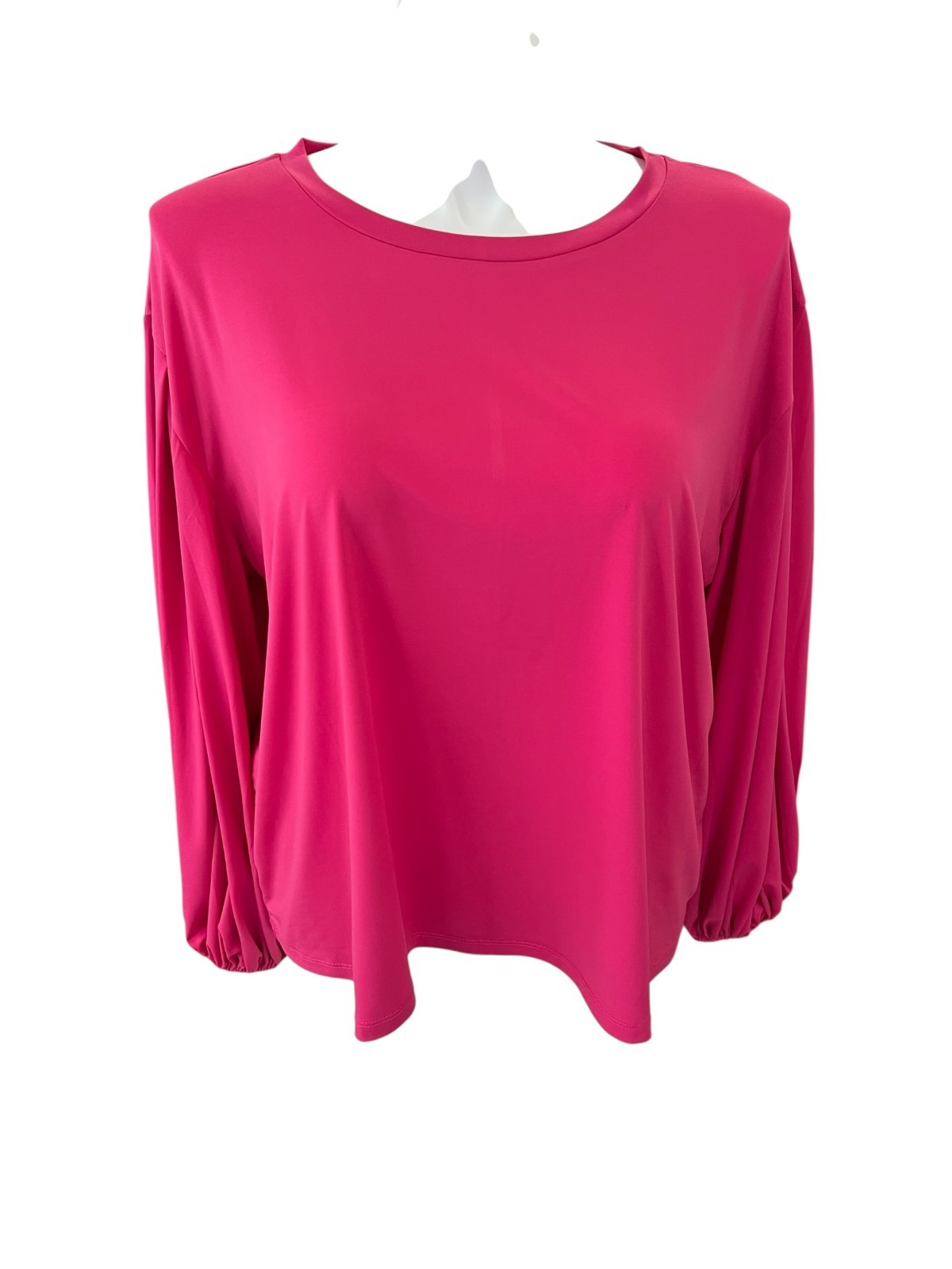 Eloquii 22/24 Pink Puff Long Sleeve Blouse Stretch Poly/Spandex Blend