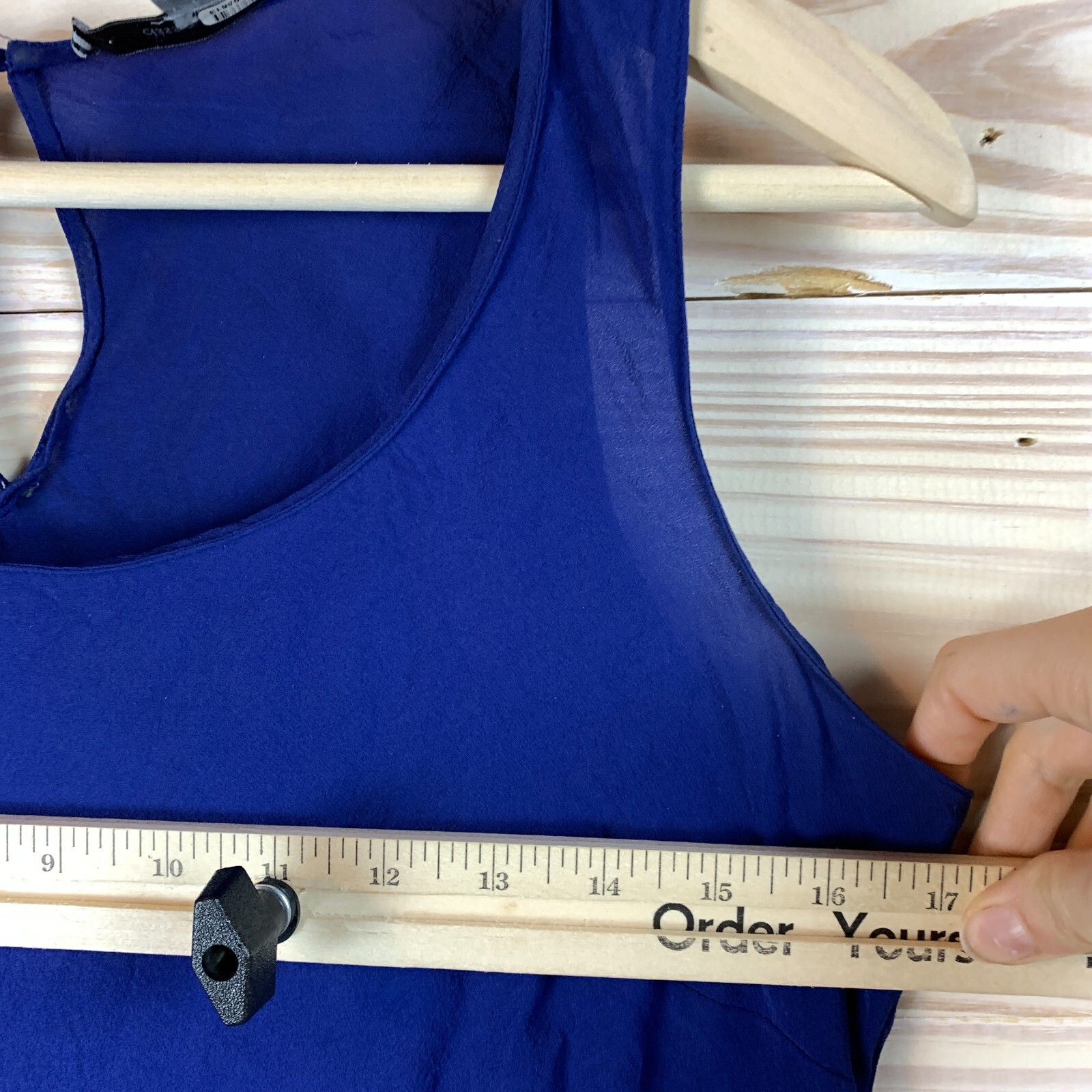 Classiques Entier Top Womens Small Silk Sleeveless Blue