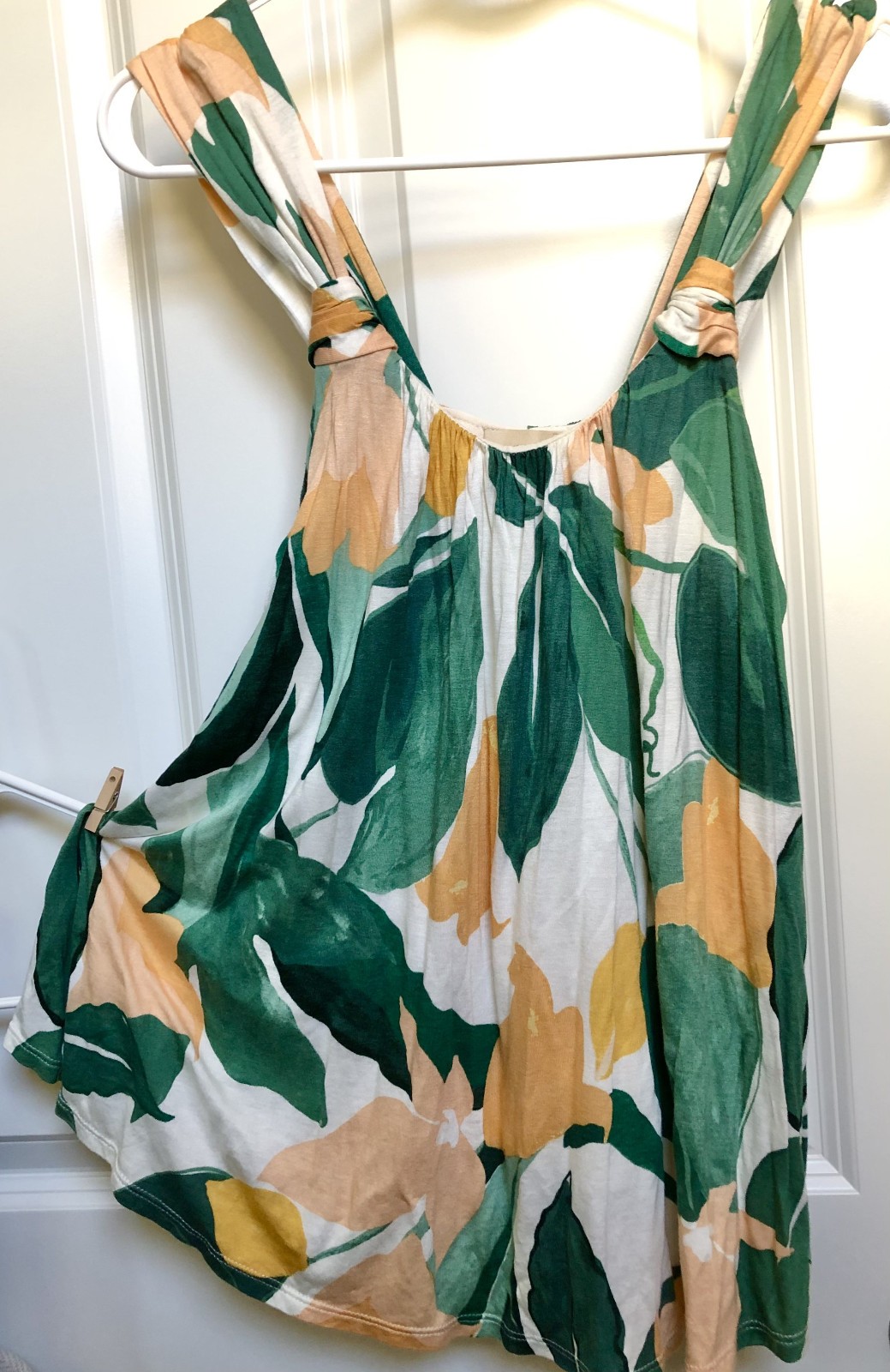 Anthropologie swing tank top Vanessa Virginia floral tropical print with tie