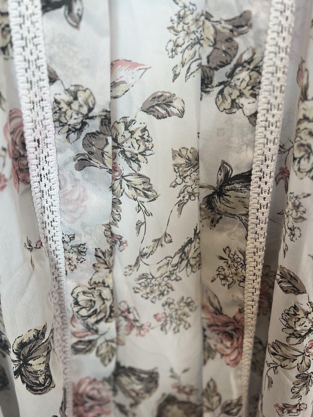 Live 4 Truth Womens Sheer Floral Crochet Open Kimono Size L Feminine Boho Beach