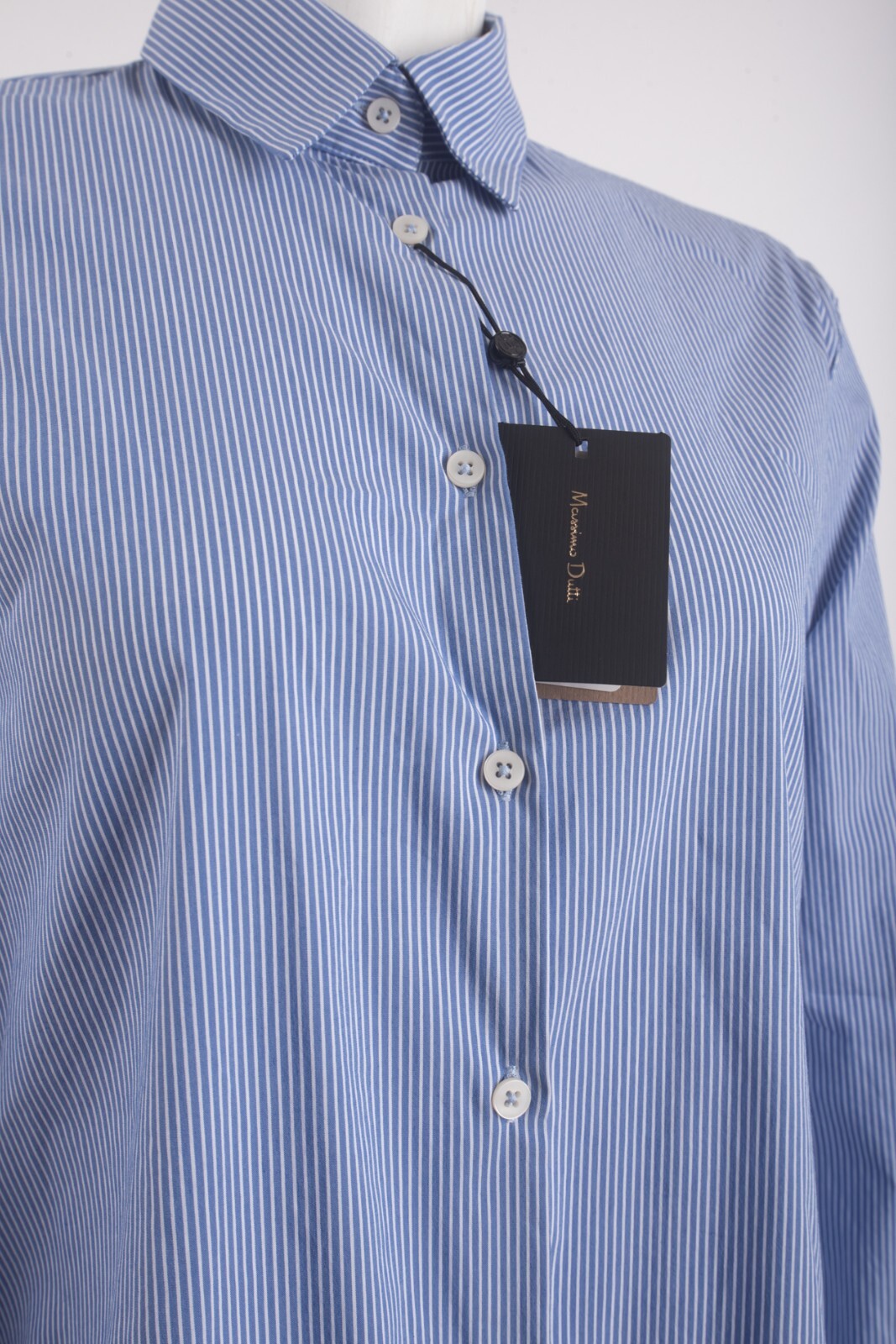 Massimo Dutti Womens Blouse Top Shirt Size XS Blue White Striped 5165/764 NWT