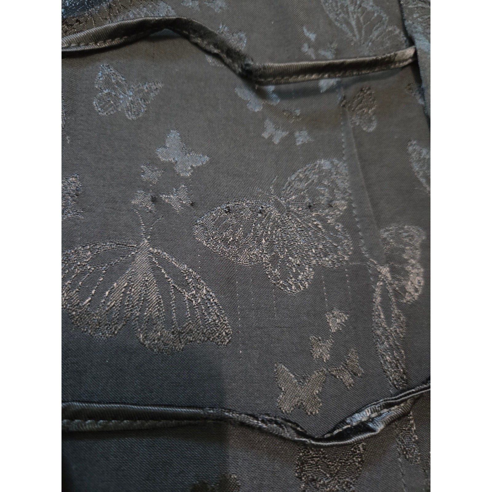 Musier Paris Camila Black Butterfly Jacquard Open Back Crop Top 36 S