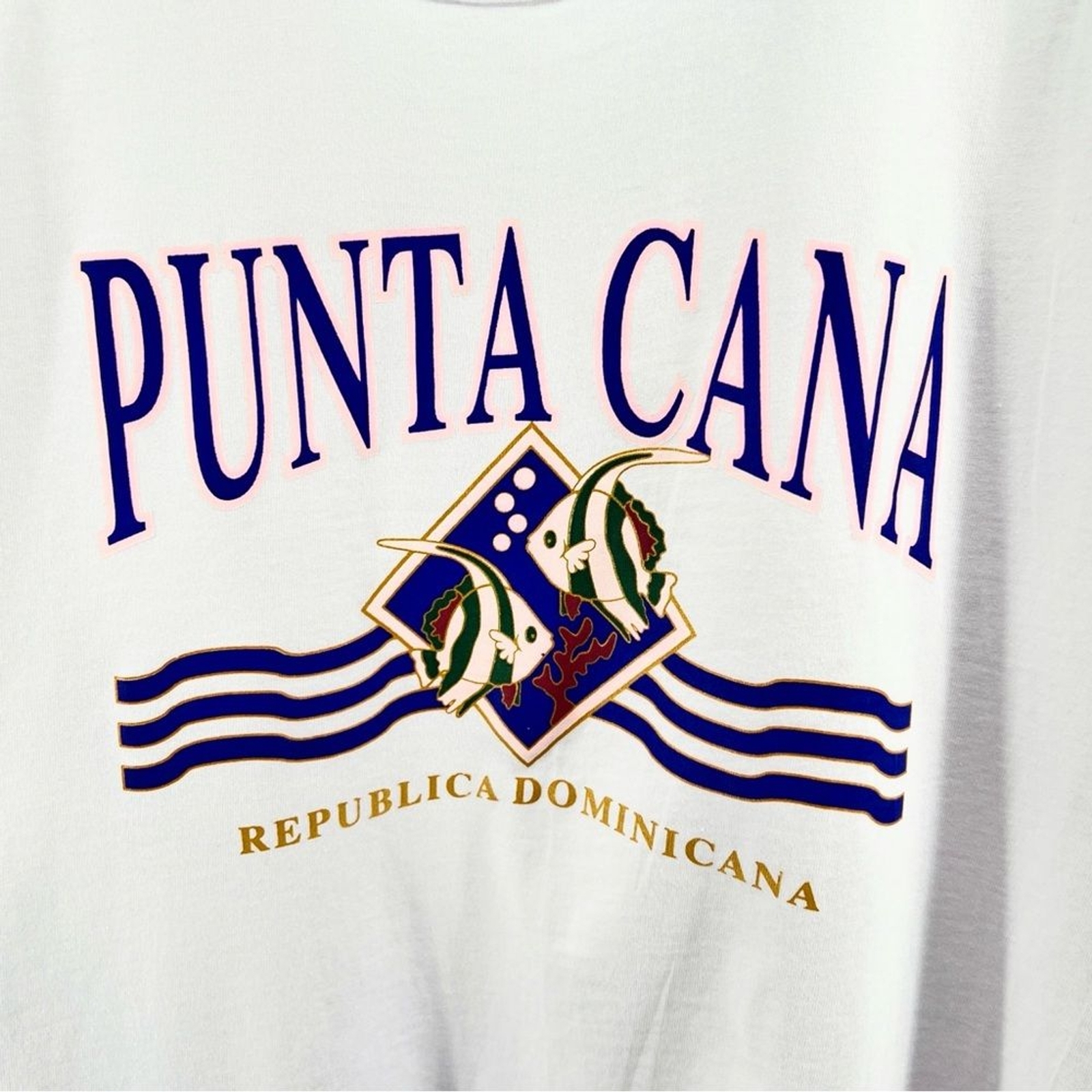 Vintage NWT Punta Cana Dominican Republic Graphic Tank Top Size Small Deadstock