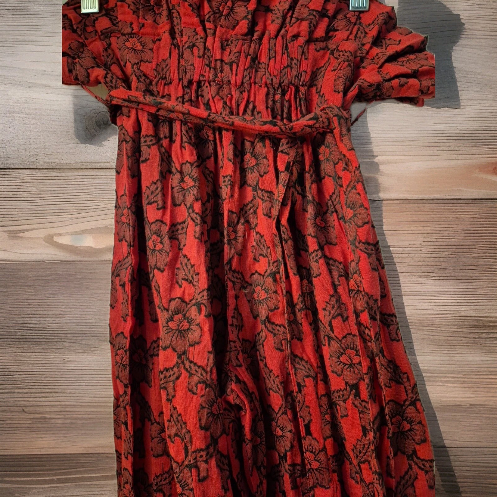 NWT Just Bellina Cotton Tassel Top & High Waist Pleated Wide Leg Pants L