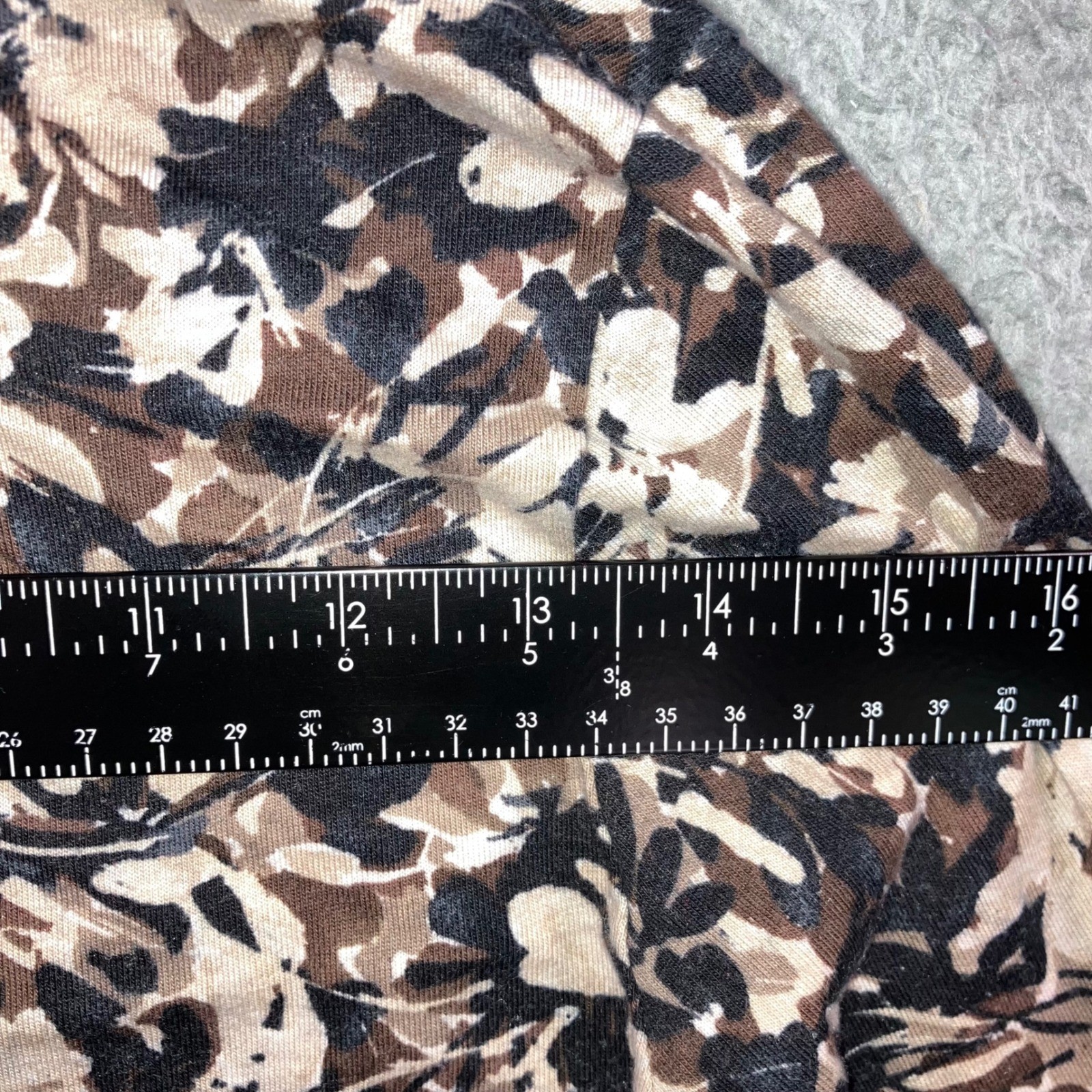 Floral Cottagecore Top Small Brown Scoop Neck Cotton Earthy Neutral Classic L/S