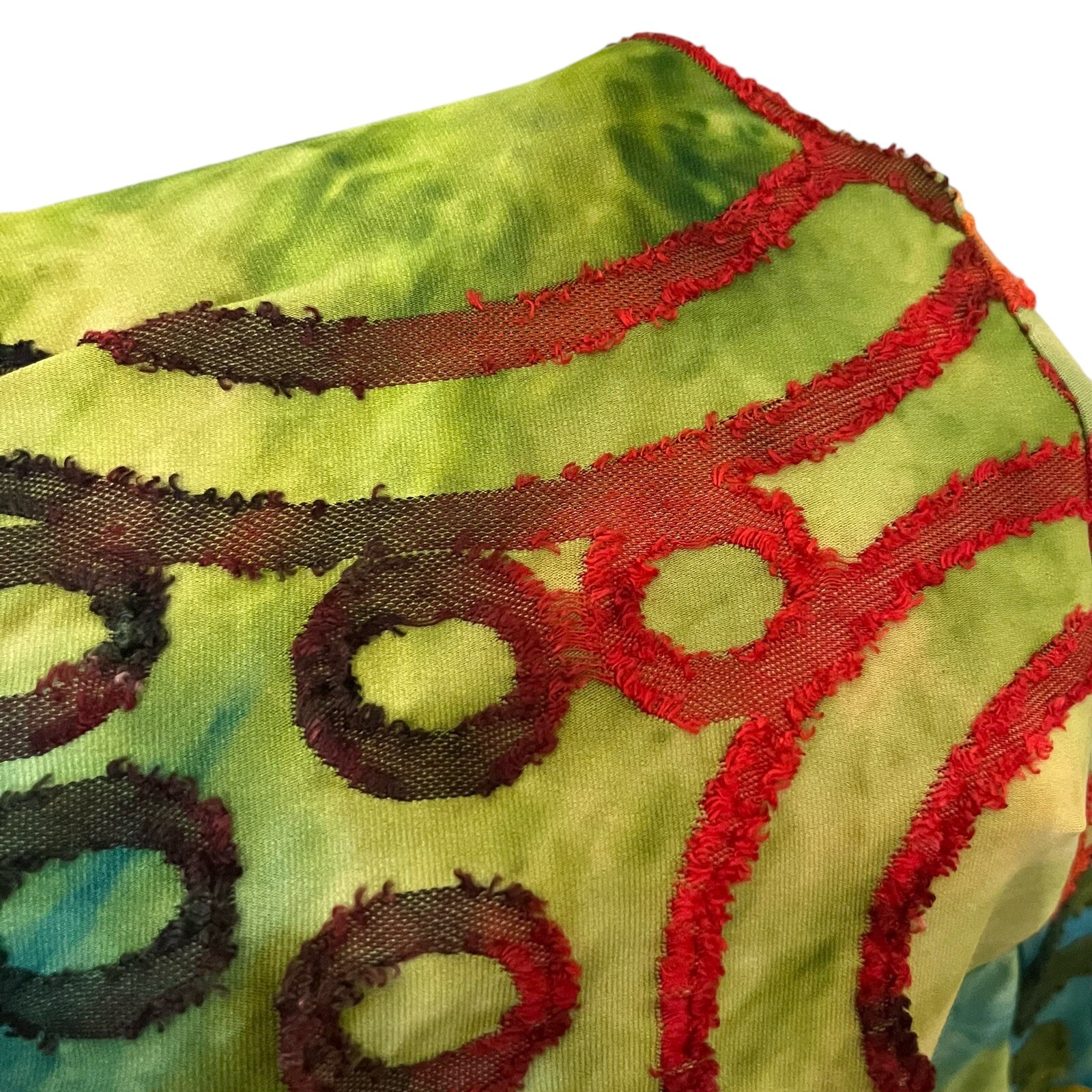 Shana Geometric Circle Print Tunic Top Small Asymmetrical Colorful Art To Wear