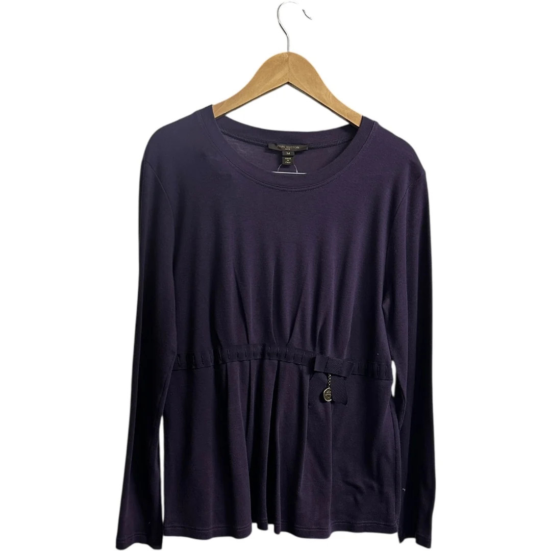 LOUIS VUITTON Authentic Louis Vuitton Purple Long Sleeve Top with Charm Detail