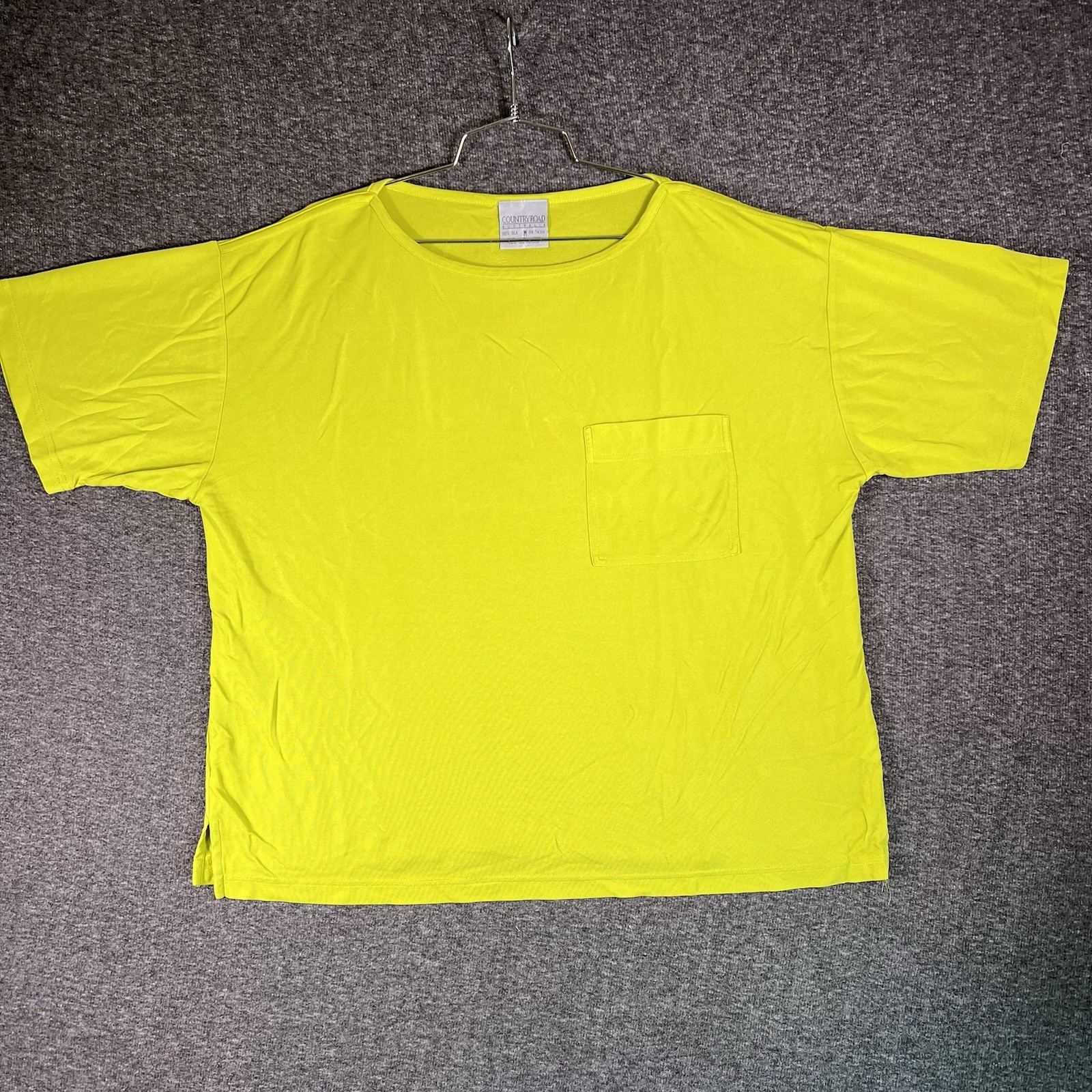 Country Road Australia Shirts Womens Size M Bright Green 100% Silk Blouse Pocket