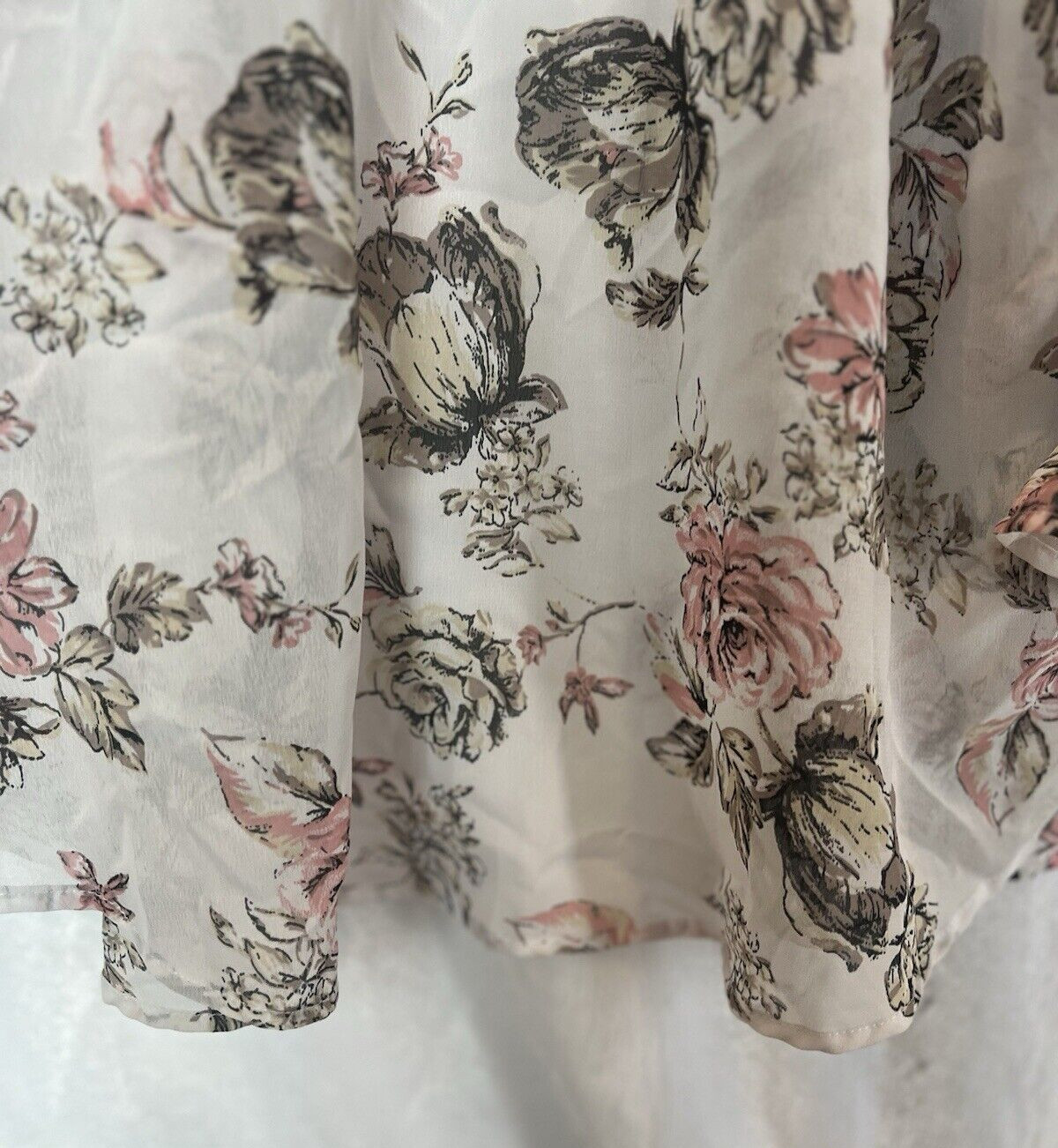 Live 4 Truth Womens Sheer Floral Crochet Open Kimono Size L Feminine Boho Beach