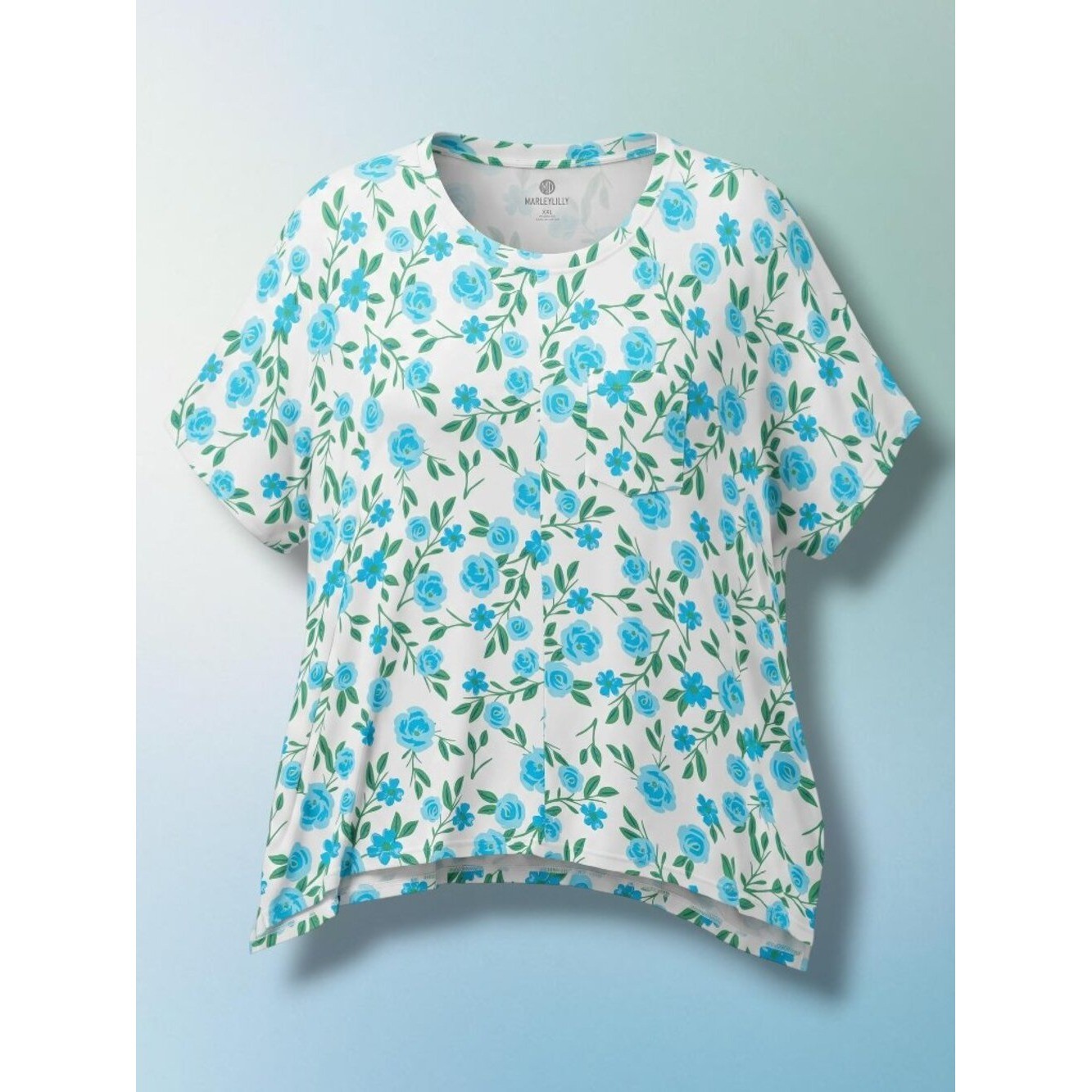Marleylilly Floral Pocket Oversized Boho Tunic Top L/XL