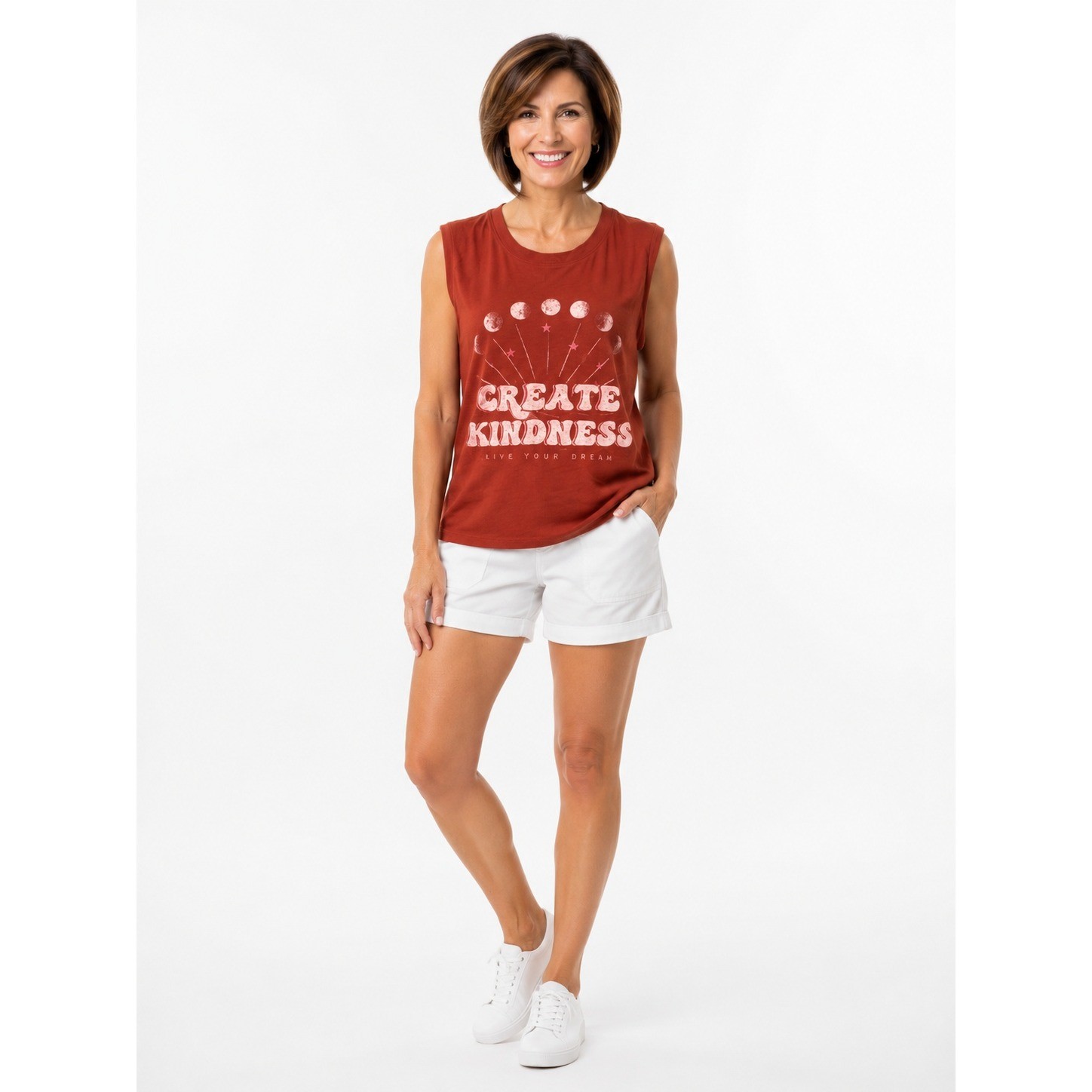 Sonoma Create Kindness Sleeveless Graphic Tee Large Boho
