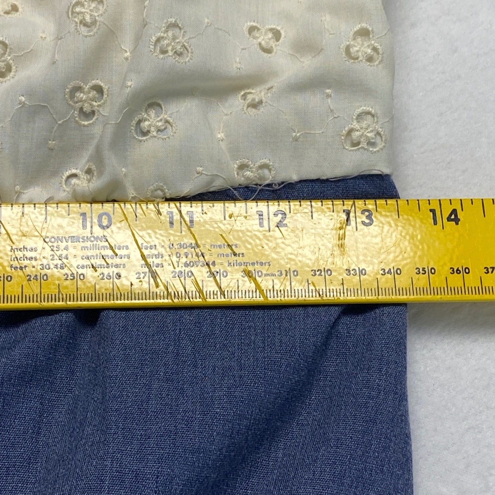 VTG Home Made Hand Made Western Style Denim Color & Eyelet Prairie Maxi Dress
