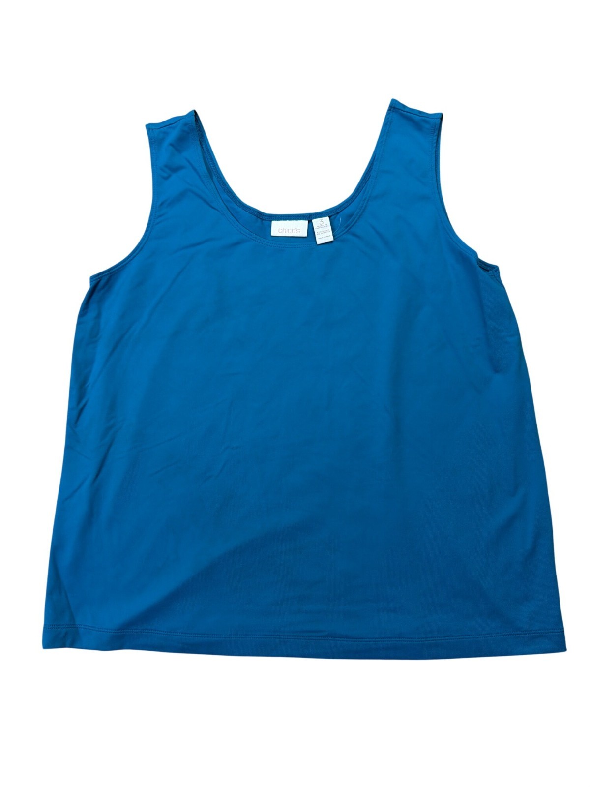 Chicos Blue Sleeveless Tank Top Size XL Nylon/Spandex Blend